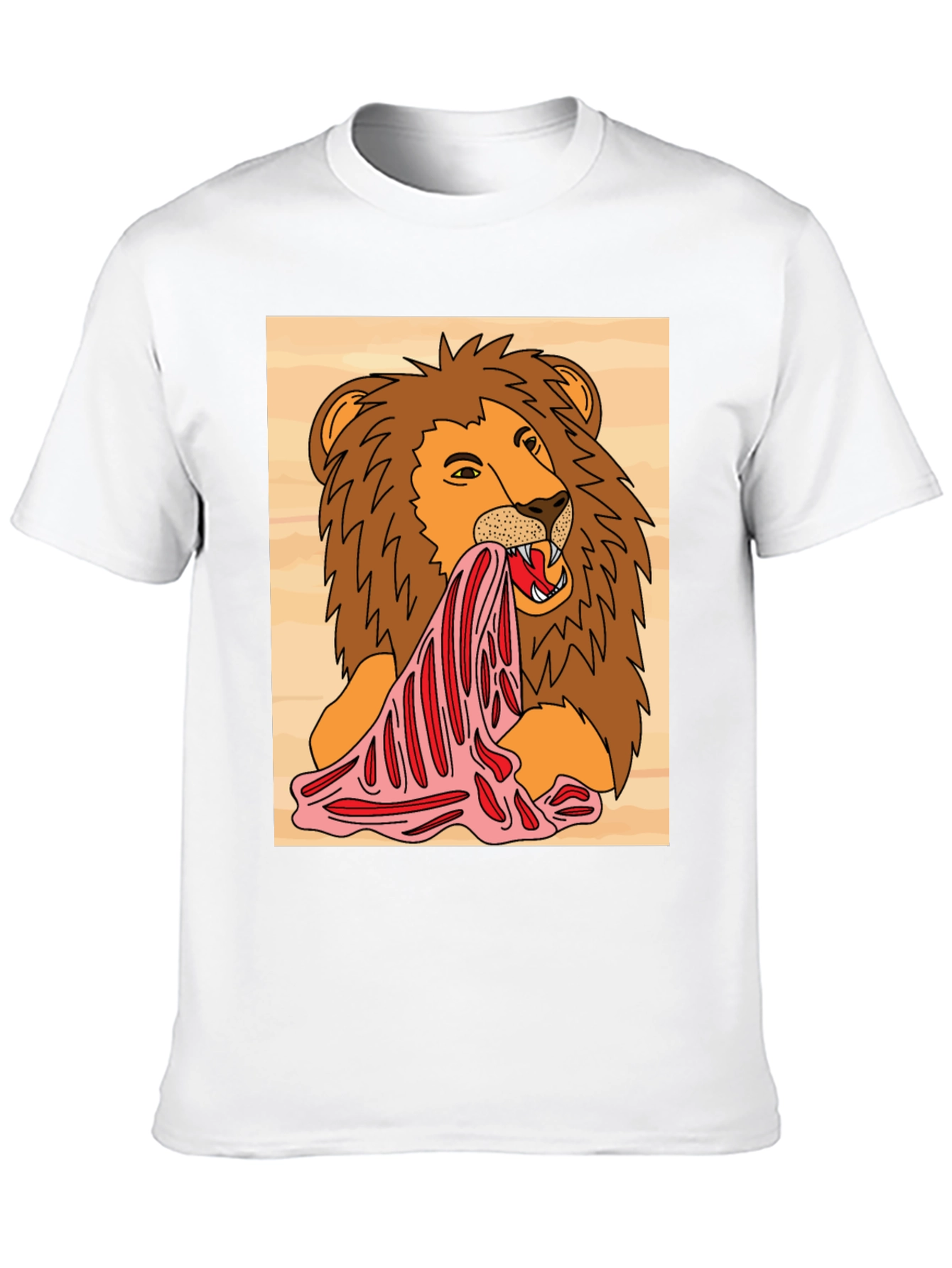 Black Lion Eating Meat Graphic Tee - Black view 10