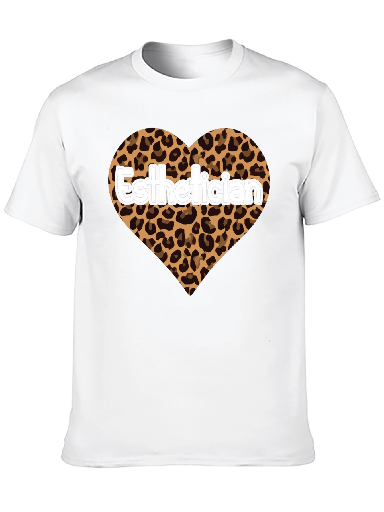 Black Esthetician Leopard Heart Graphic Tee view 10
