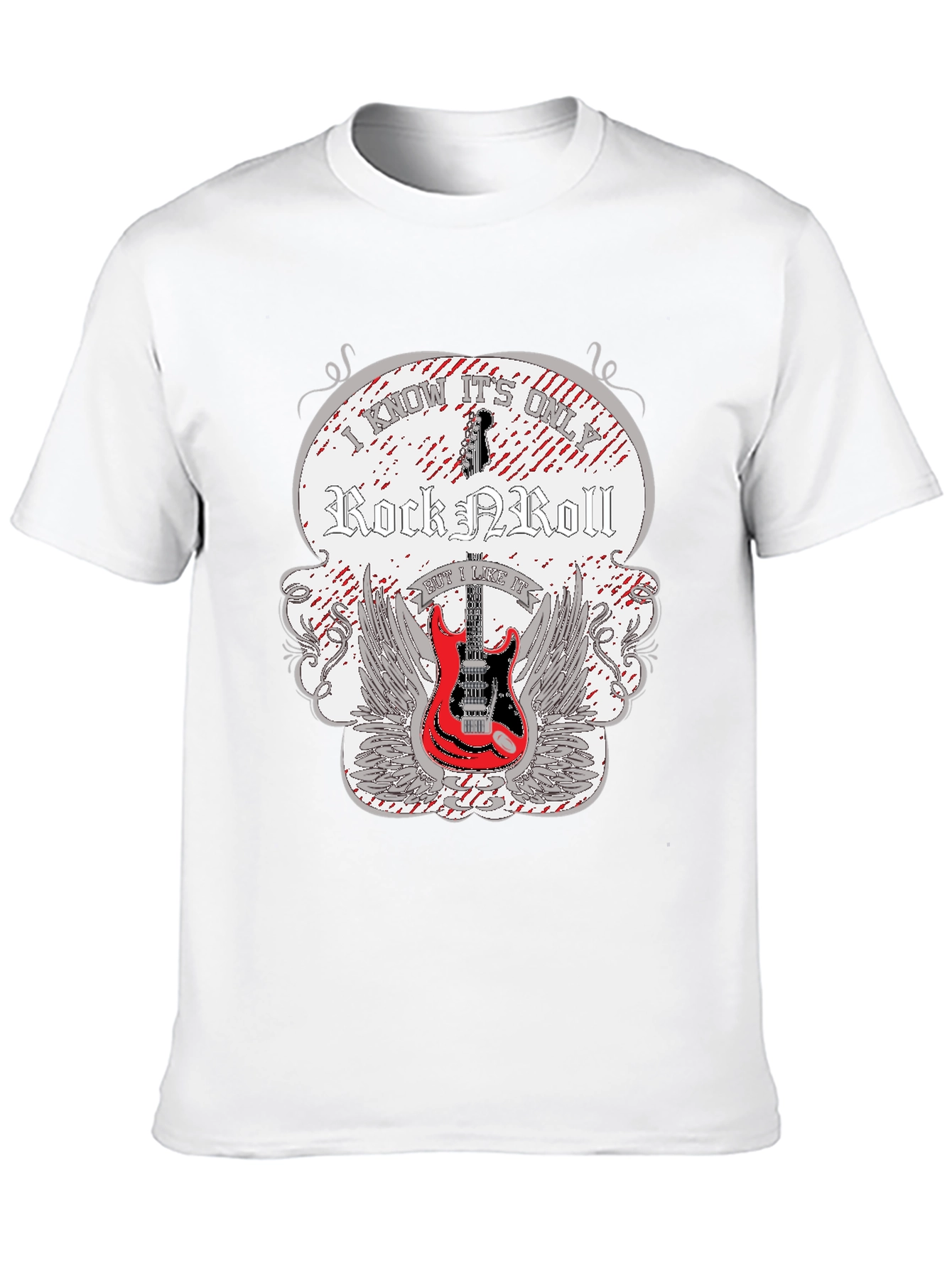 Black Rock and Roll Guitar T-Shirt view 10