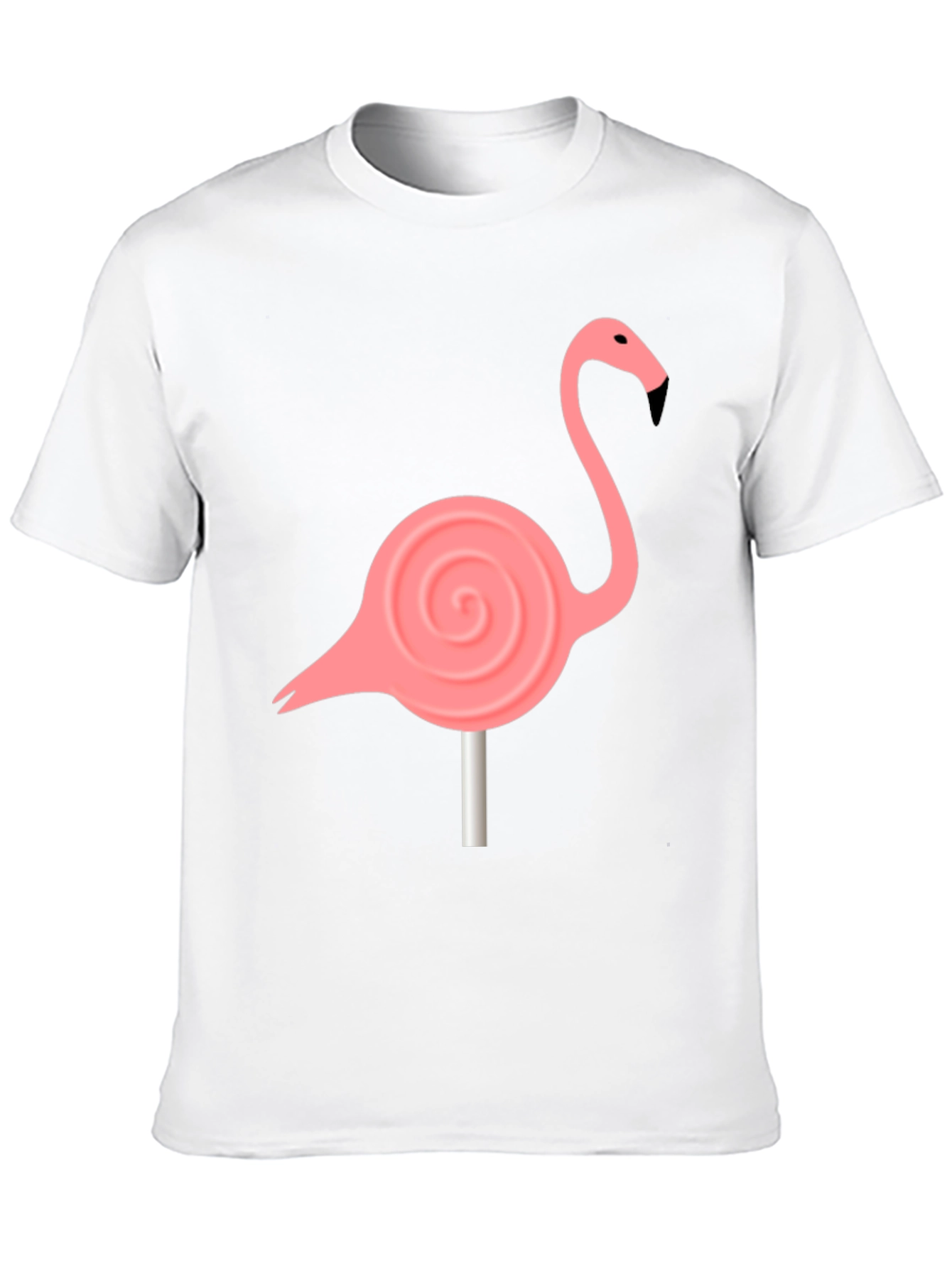Black Flamingo Lollipop Graphic Tee - Black Cotton Blend view 10