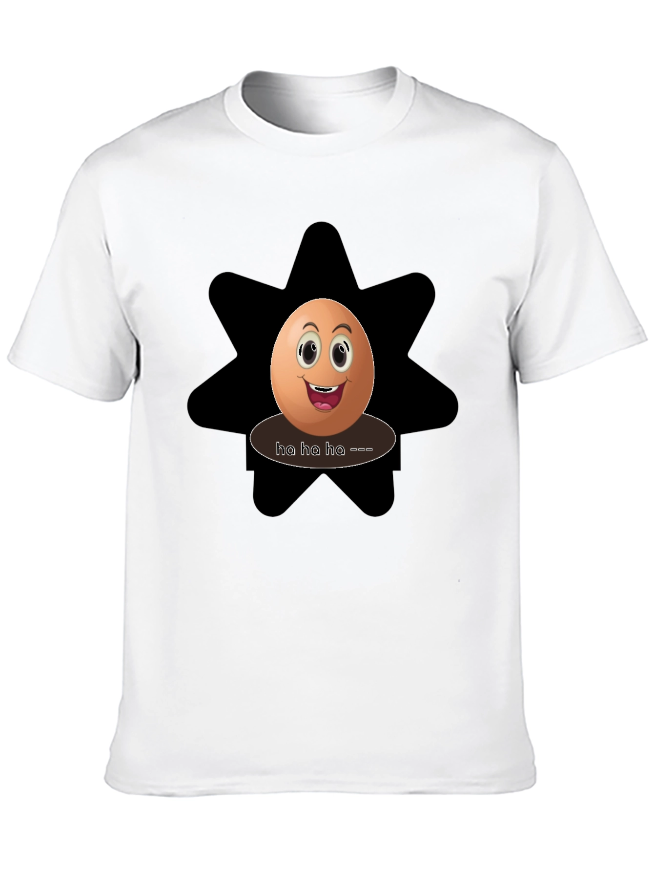 Black Funny Egg Graphic Tee - Black Cotton T-Shirt view 10