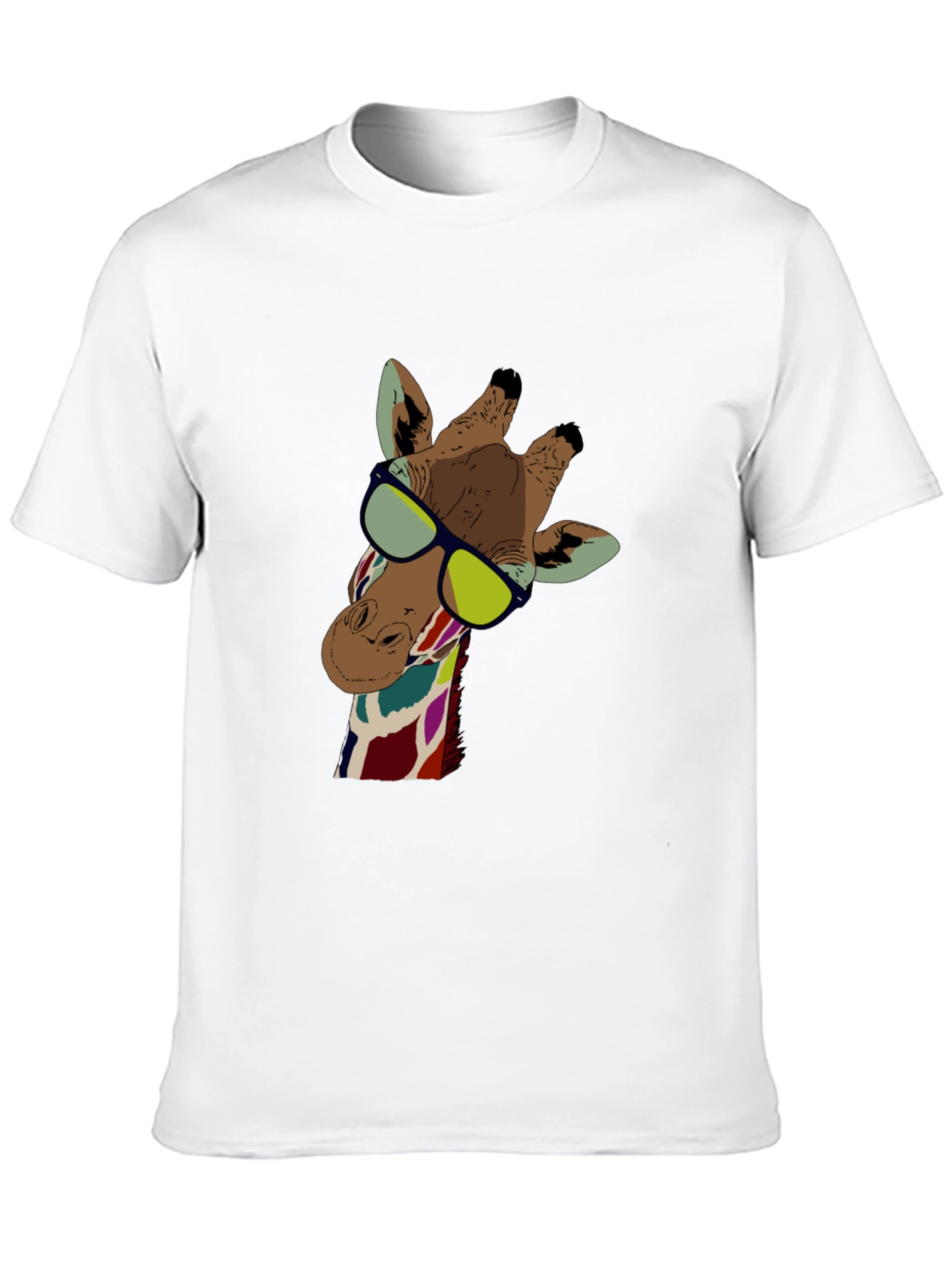 Black Cool Giraffe Graphic Tee - Unisex Black T-Shirt view 10