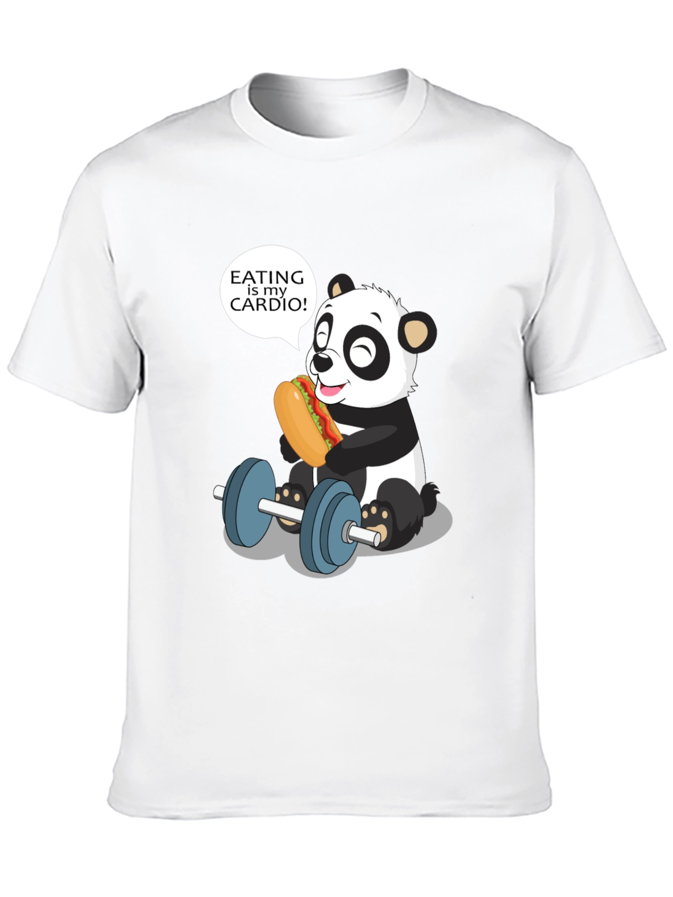 Black Funny Panda Eating is My Cardio T-Shirt view 10