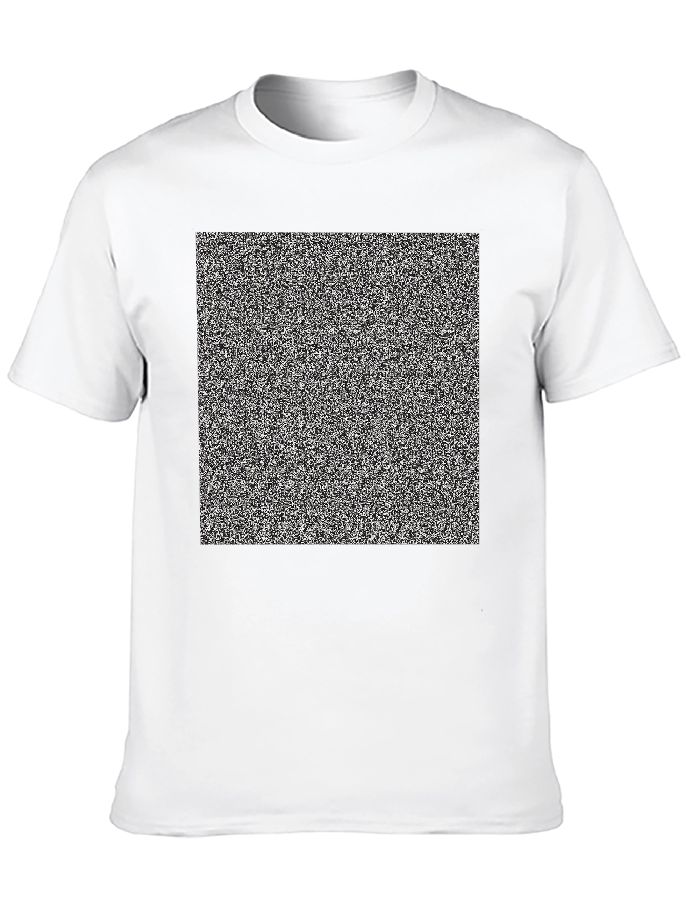 Black Static Noise Pattern Tee - Classic Fit Black T-Shirt view 10