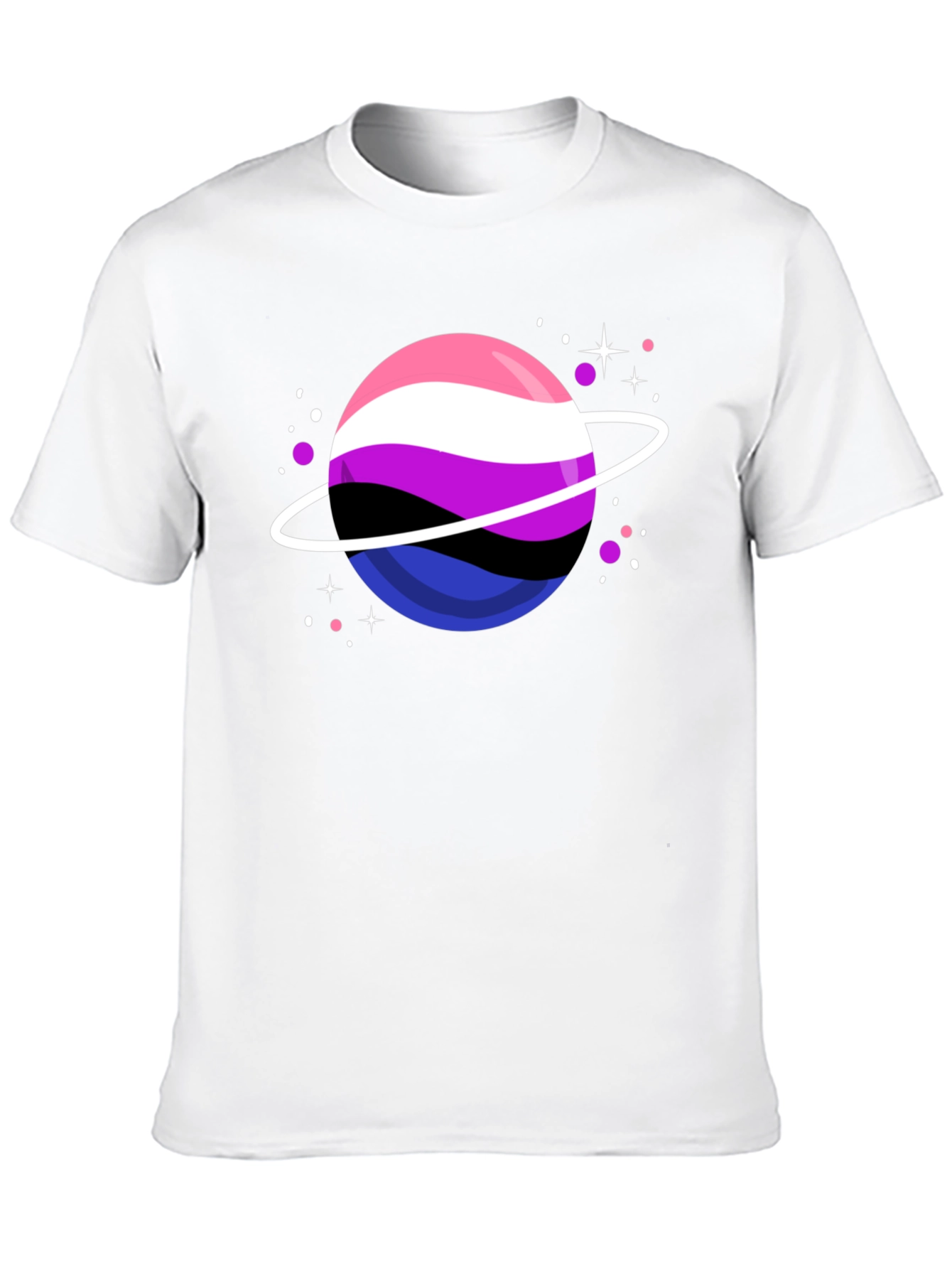Black Genderqueer Pride Planet T-Shirt view 10
