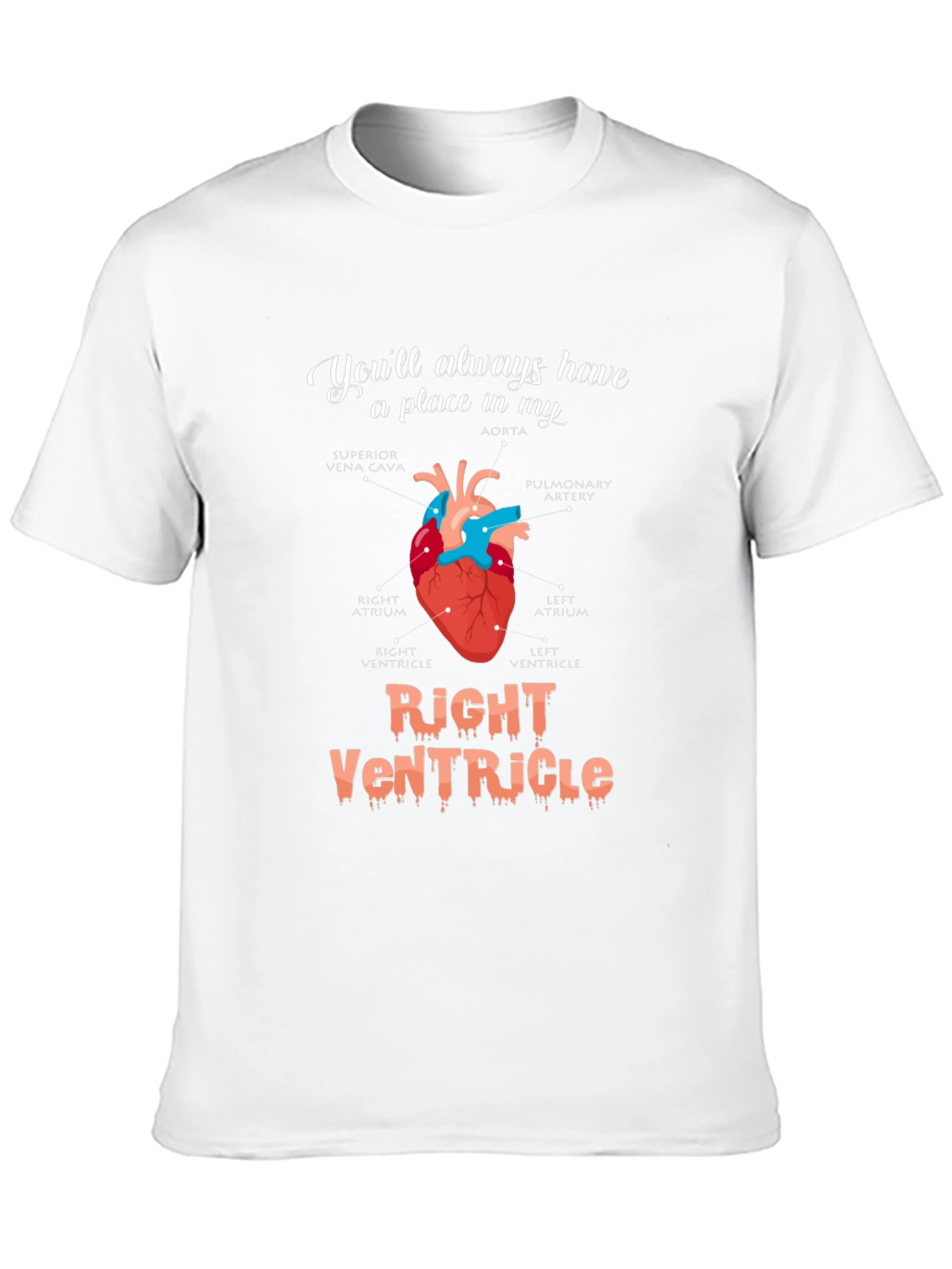 Black Anatomical Heart T-Shirt - You'll Always Have a Place view 10