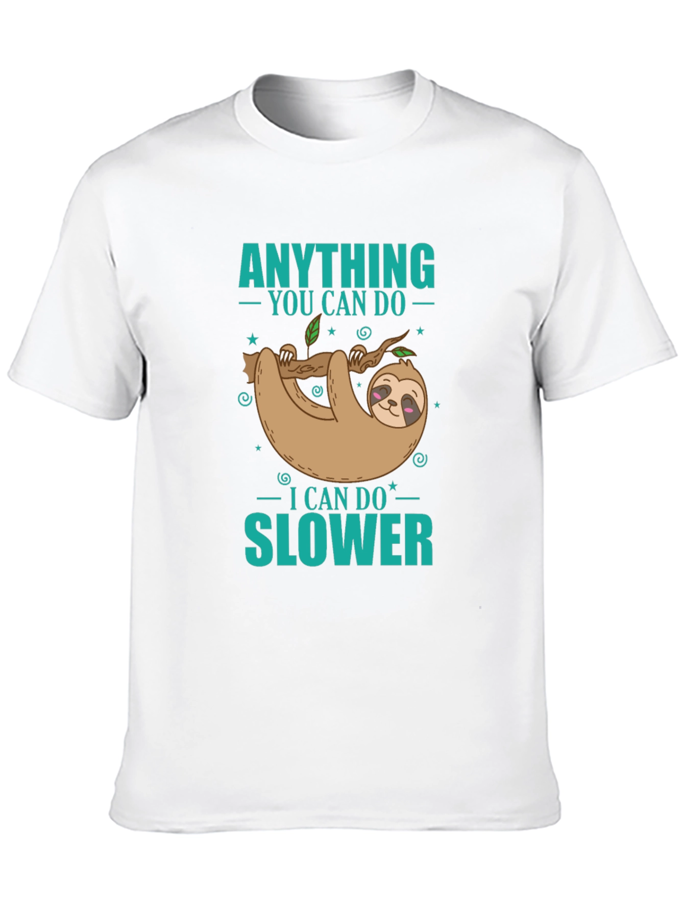 Black Funny Sloth T-Shirt - Anything You Can Do Slower Tee view 10