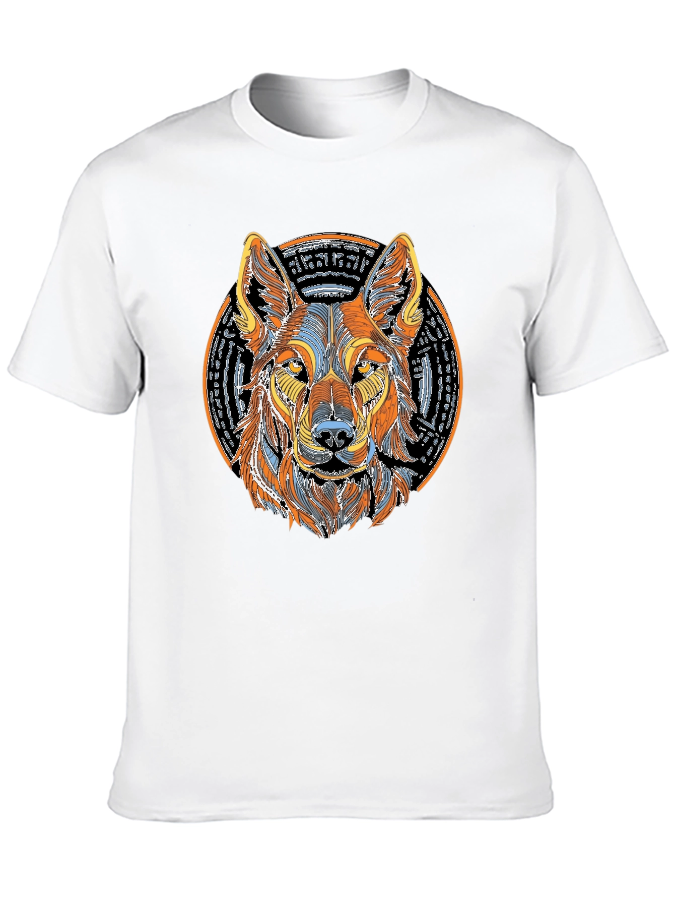 Black Wolf Graphic Print Black T-Shirt view 10