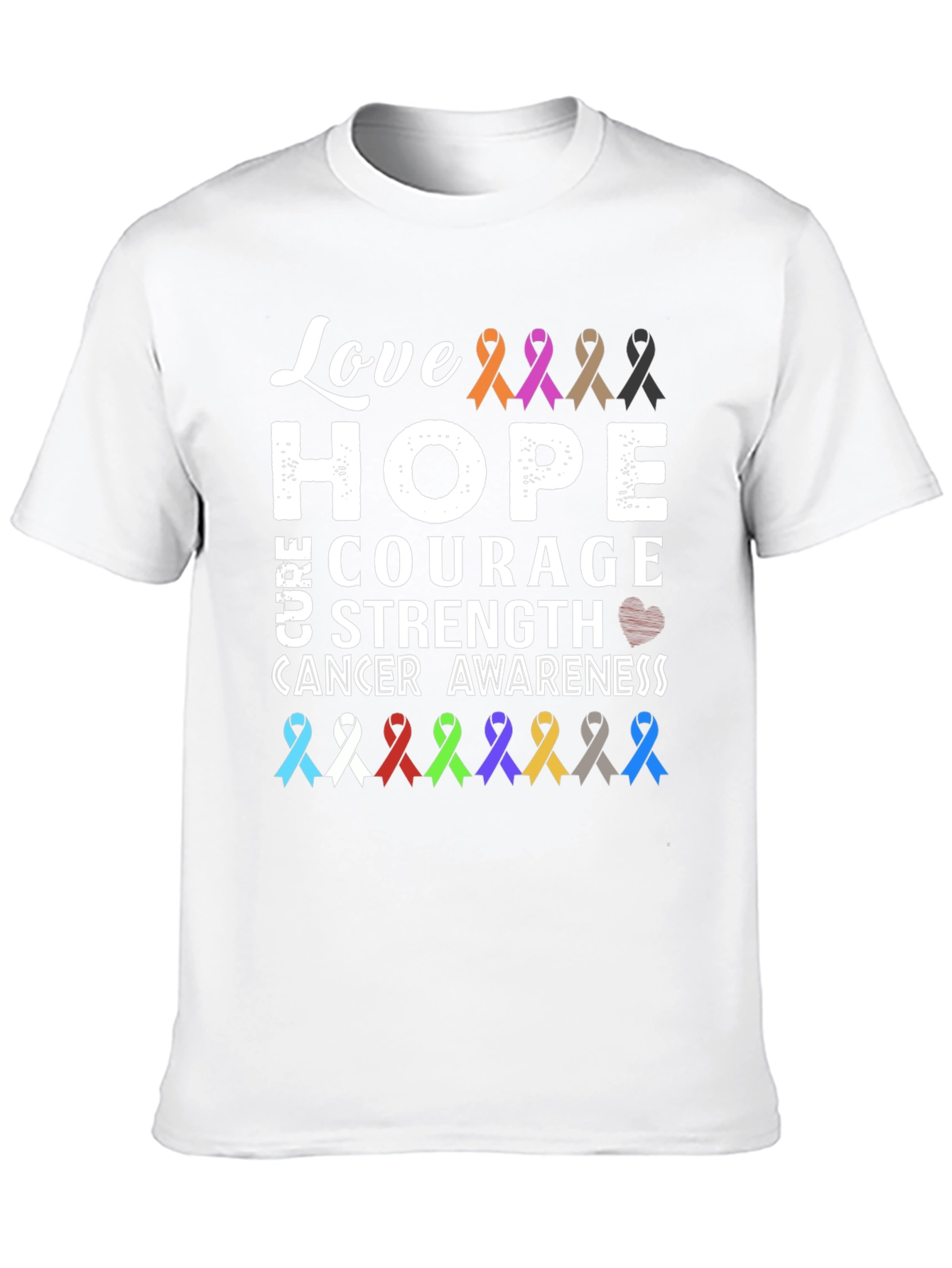 Black Love, Hope, Cure Cancer Awareness T-Shirt view 10