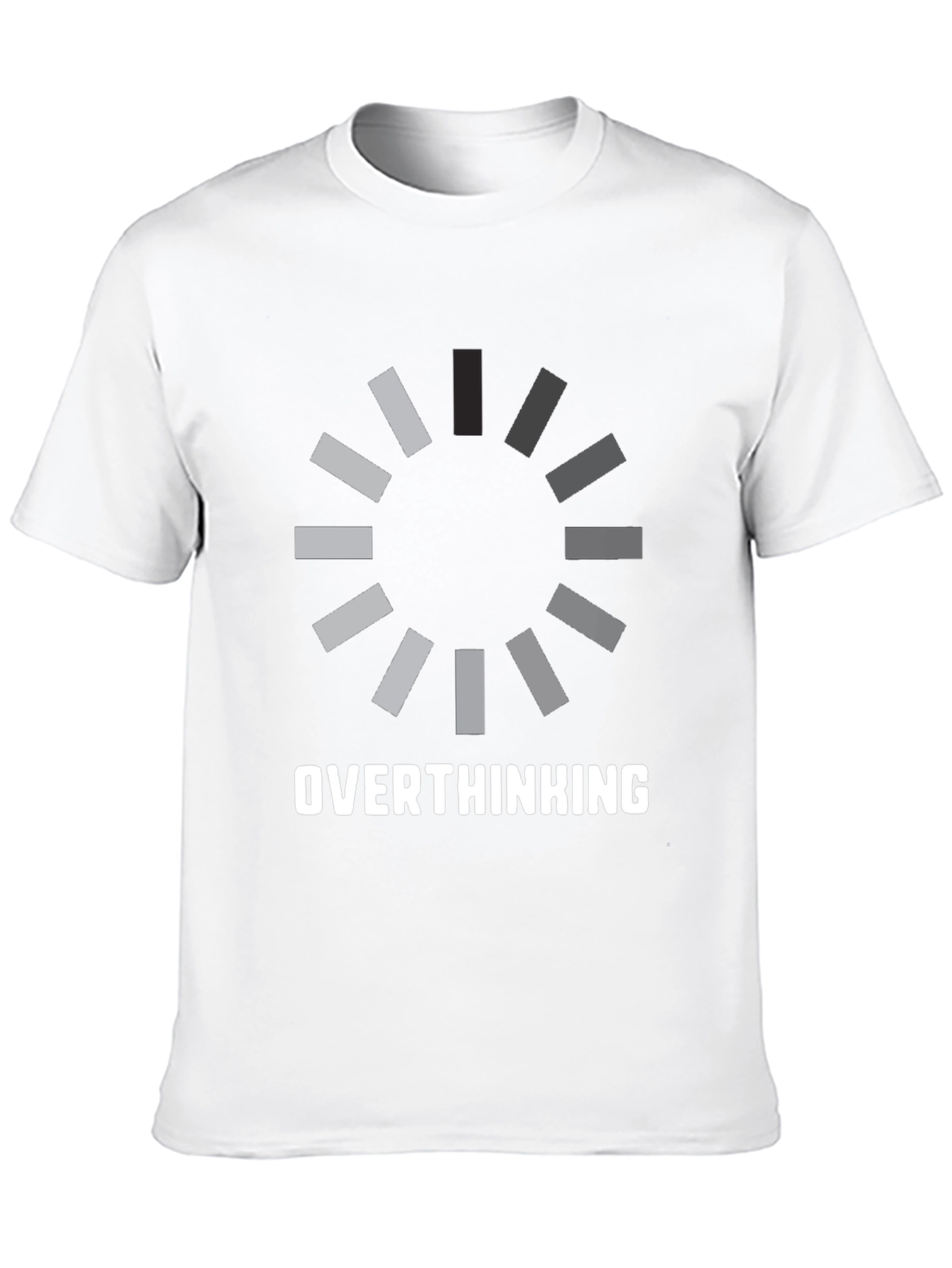 Black Overthinking Loading Funny Black T-Shirt view 10