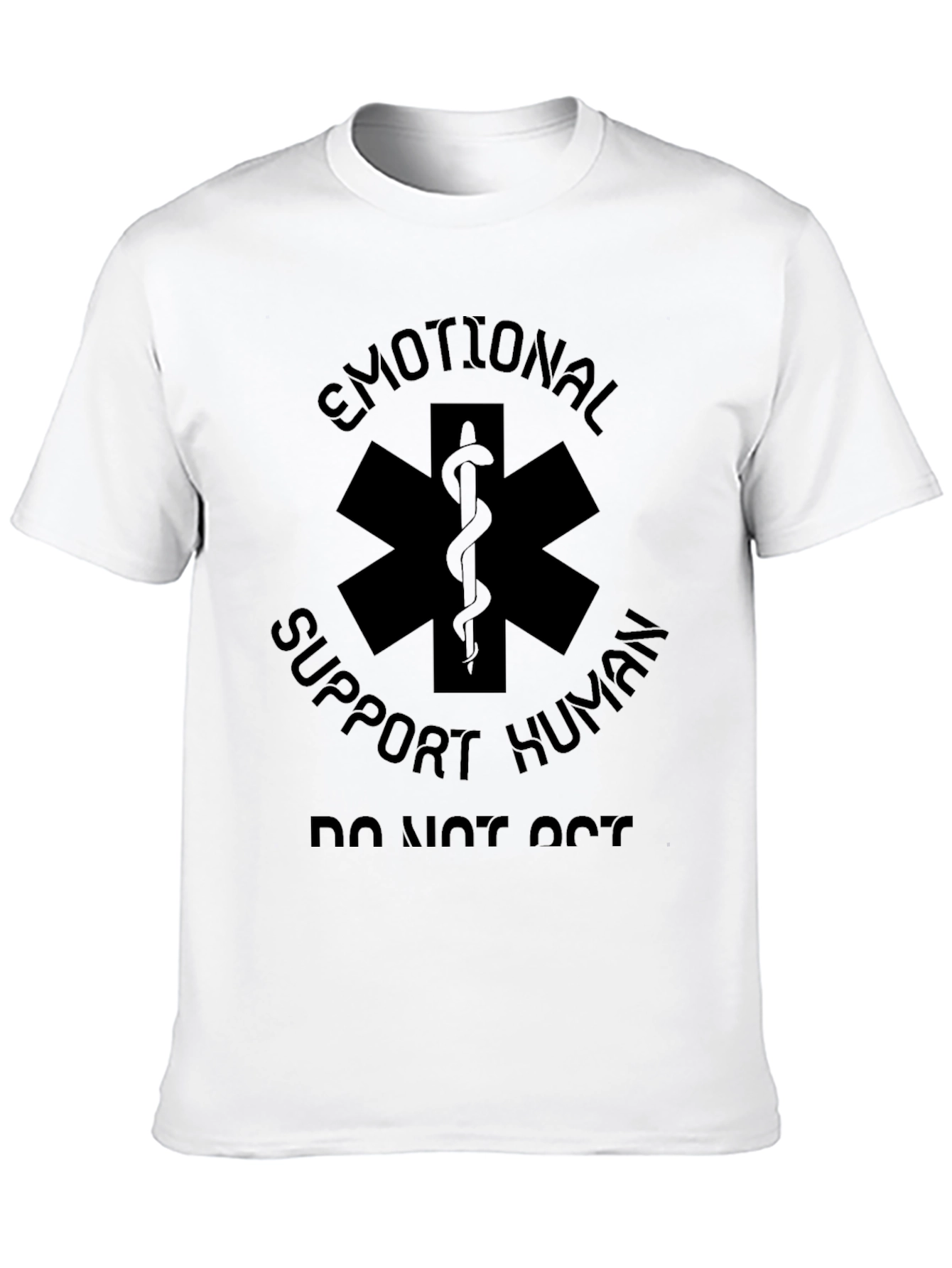 Black Emotional Support Human Star of Life Black T-Shirt view 10