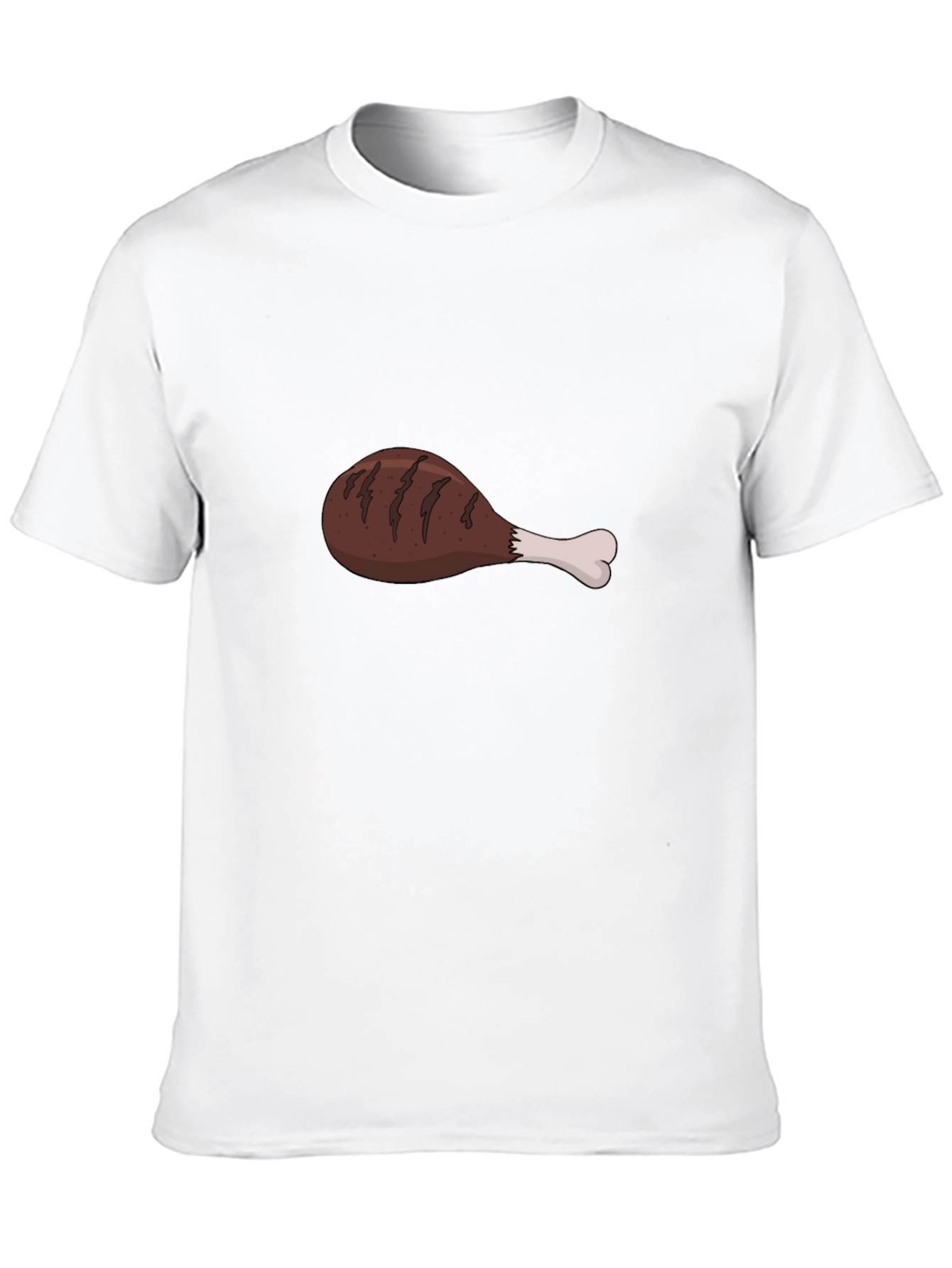 Black Funny Chicken Leg Graphic Black T-Shirt view 10