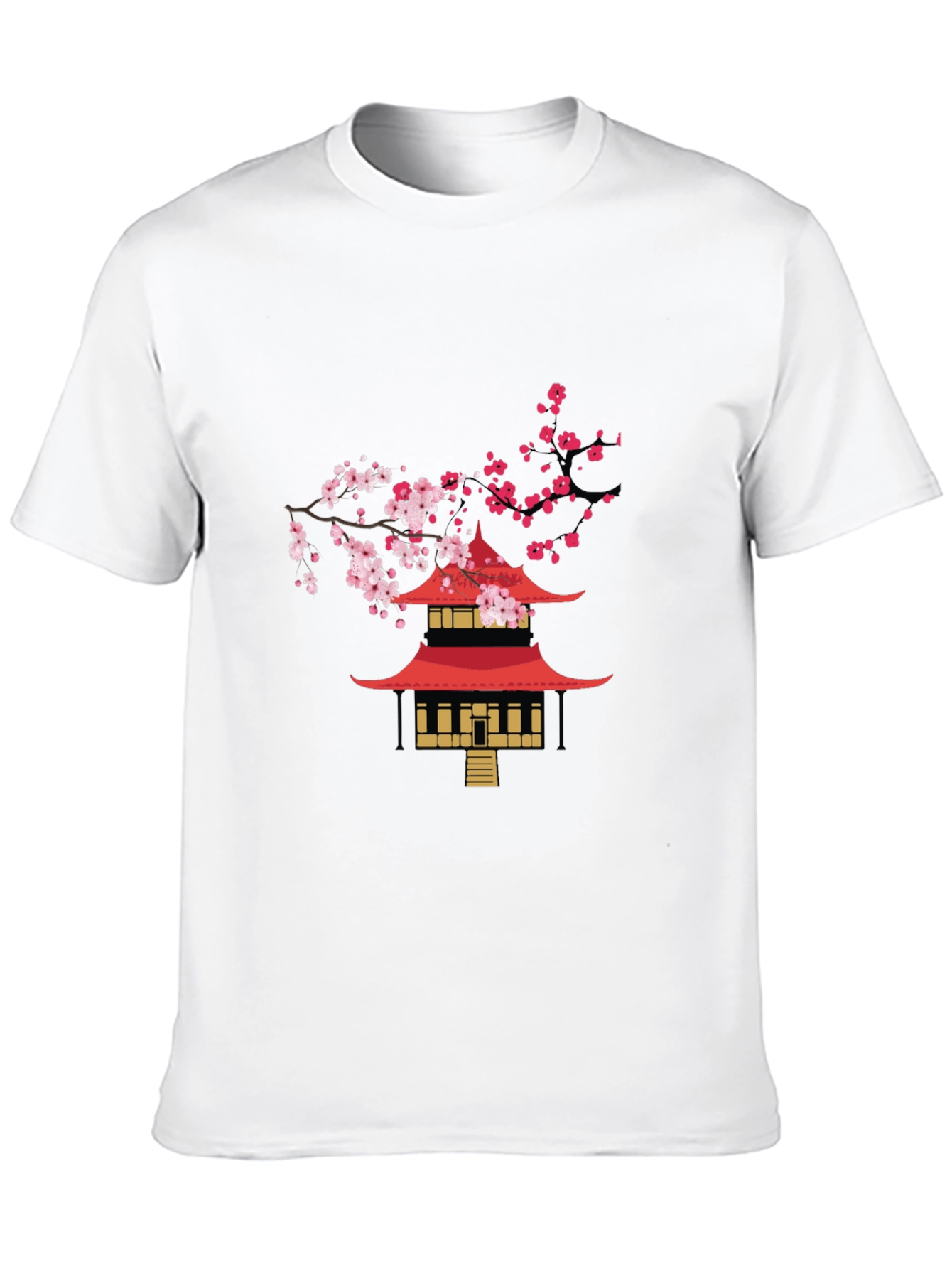 Black Pagoda Blossom Graphic T-Shirt view 10