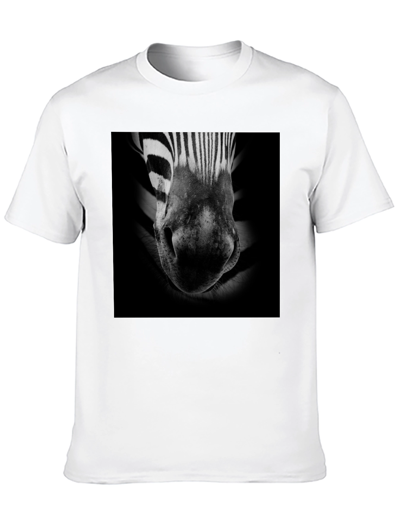 Black Zebra Nose Graphic T-Shirt - Black Cotton Tee view 10