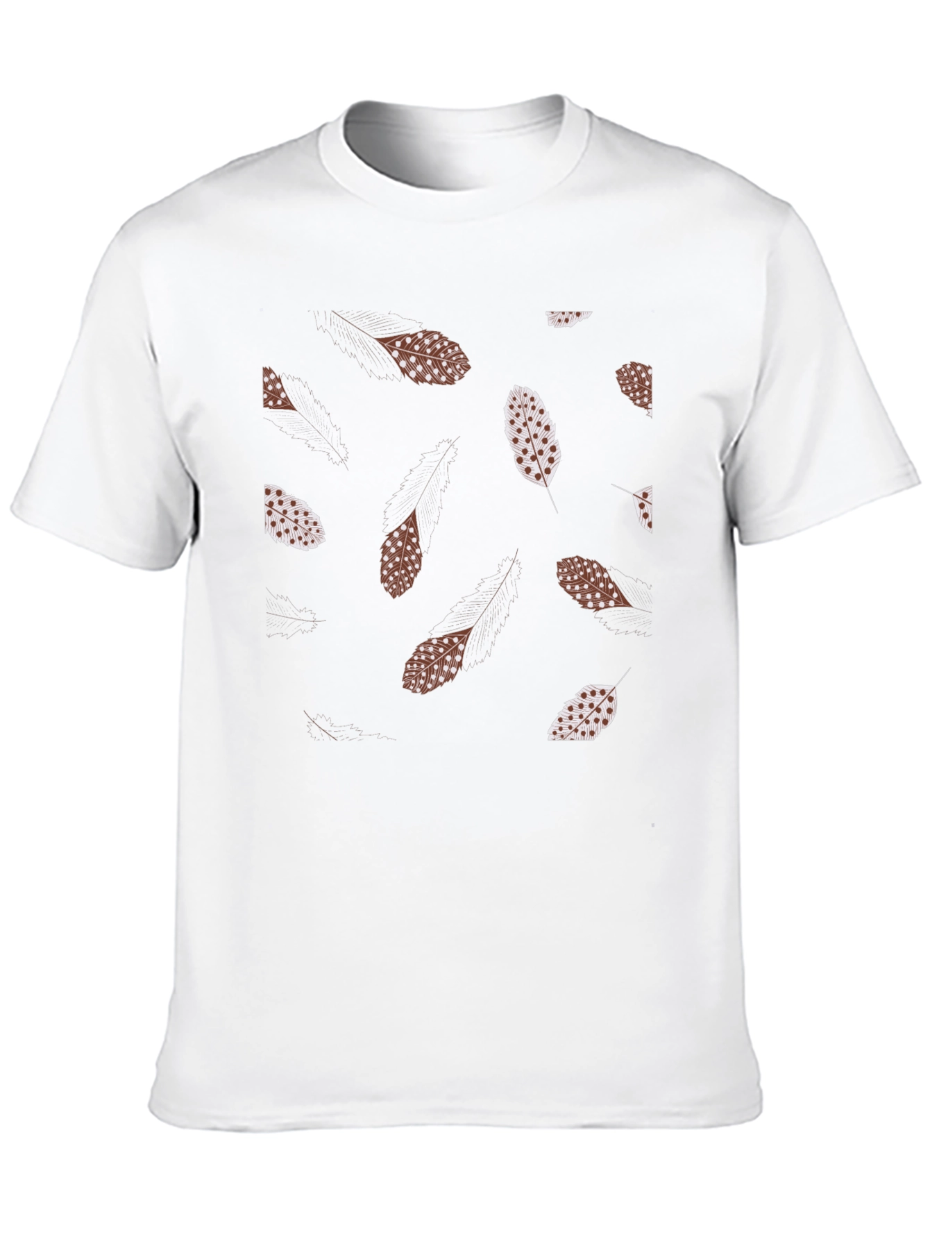 Black Feather Print Black T-Shirt view 10