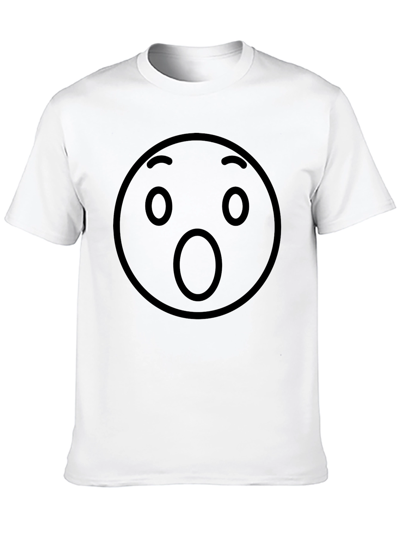 Black Shocked Emoji Graphic Tee - Unisex Black T-Shirt view 10