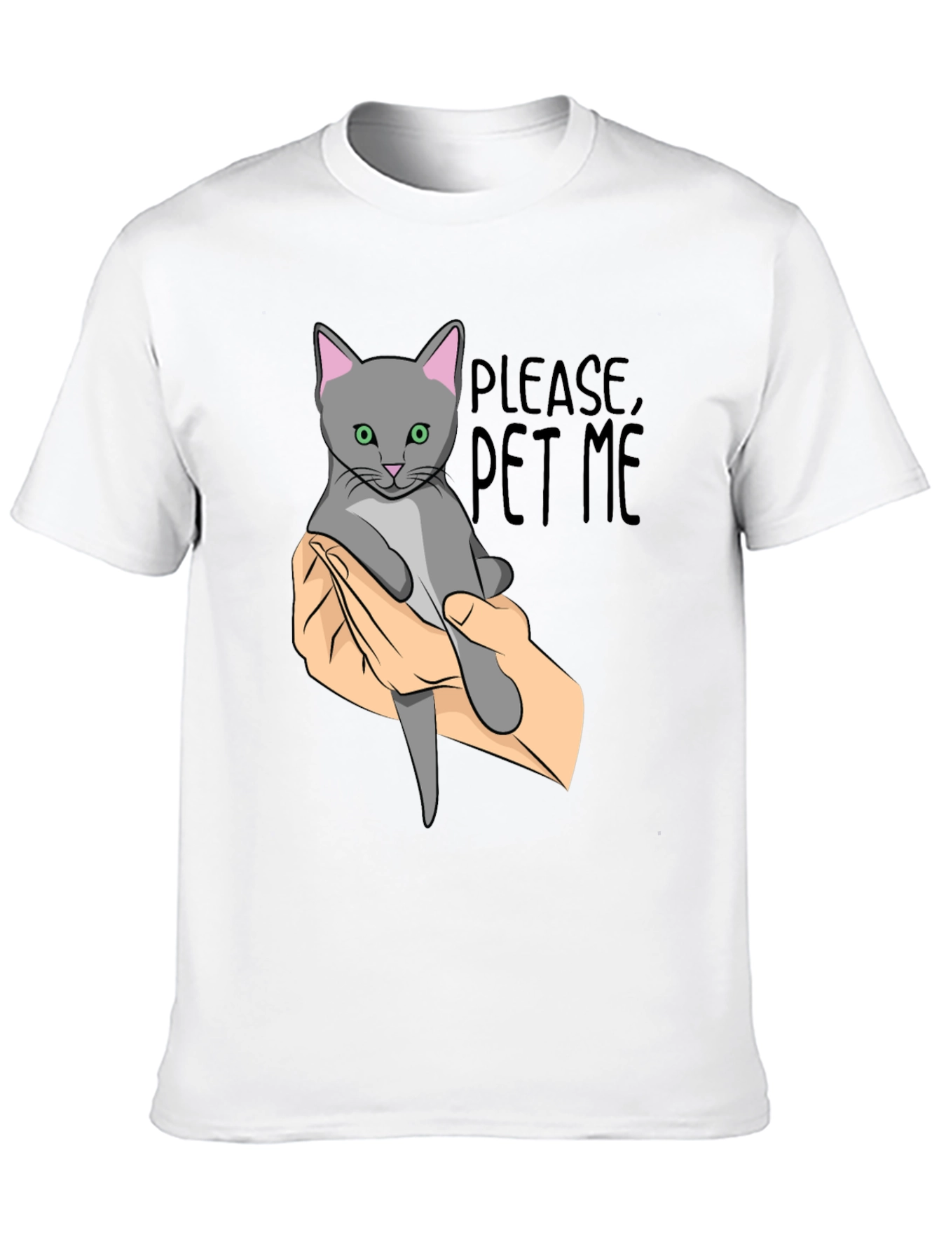 Black Please Pet Me Cat Graphic T-Shirt view 10