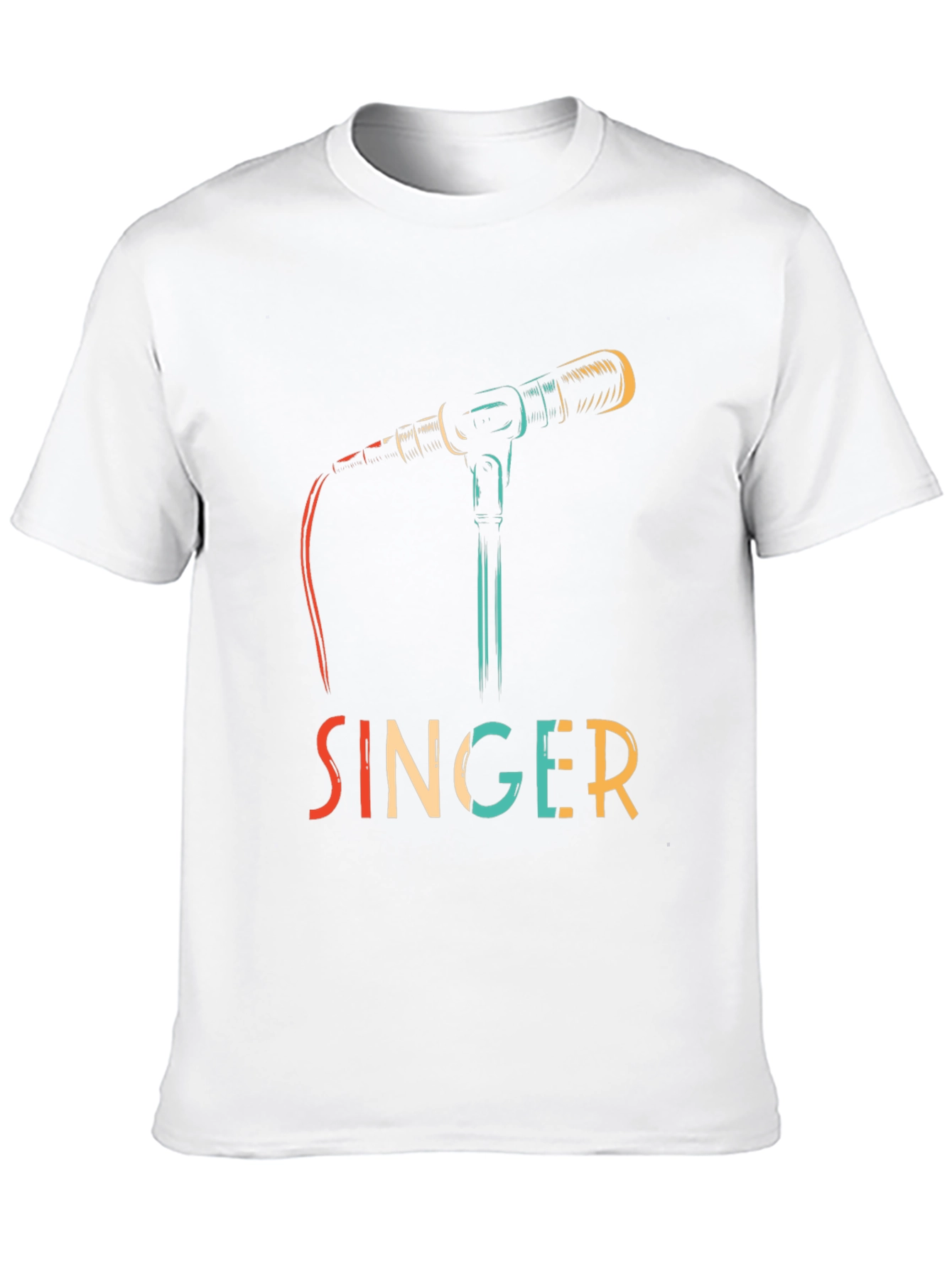 Black Singer Microphone Graphic Tee view 10