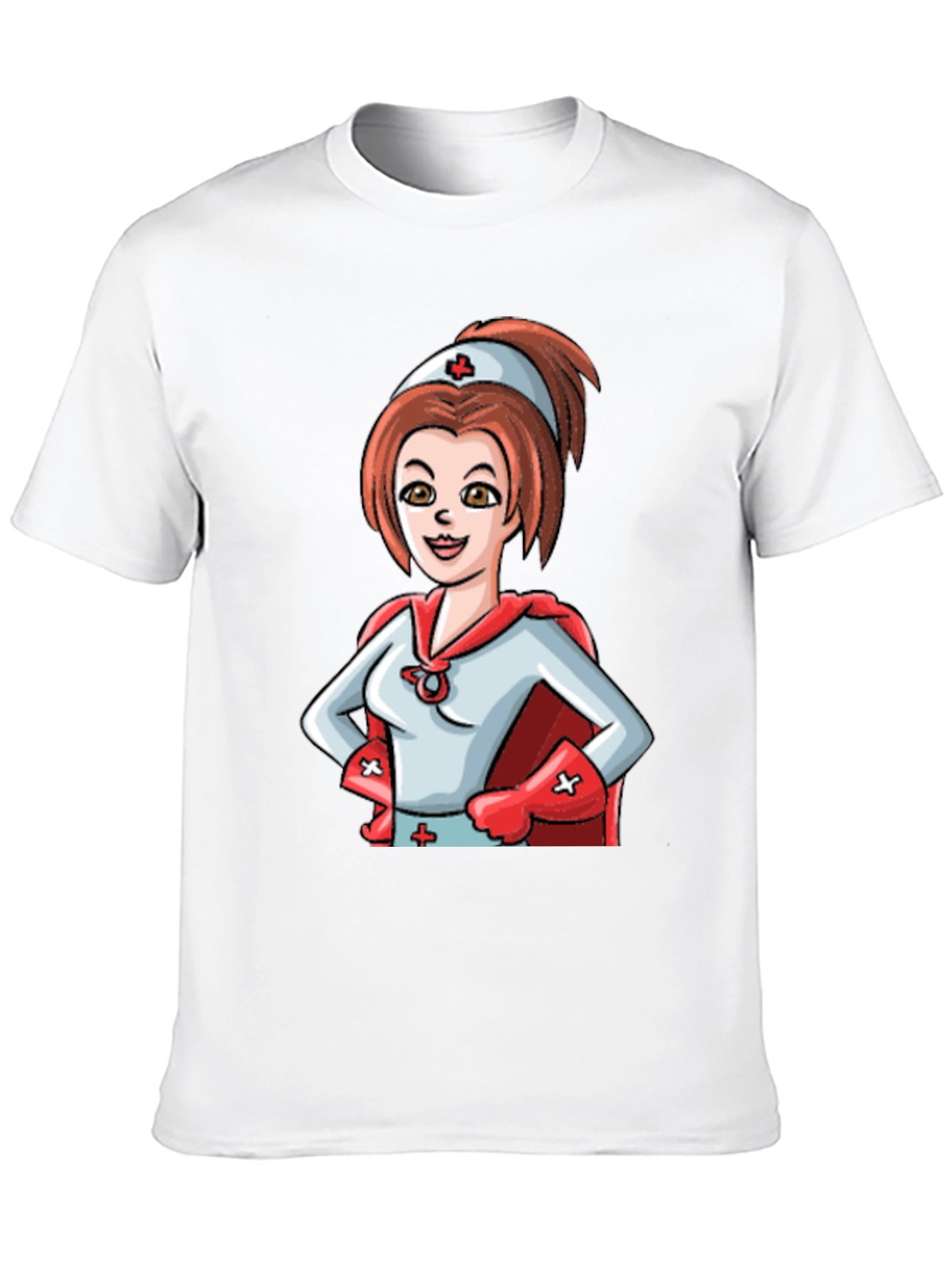 Black Nurse Superhero T-Shirt - Black Cotton Tee view 10