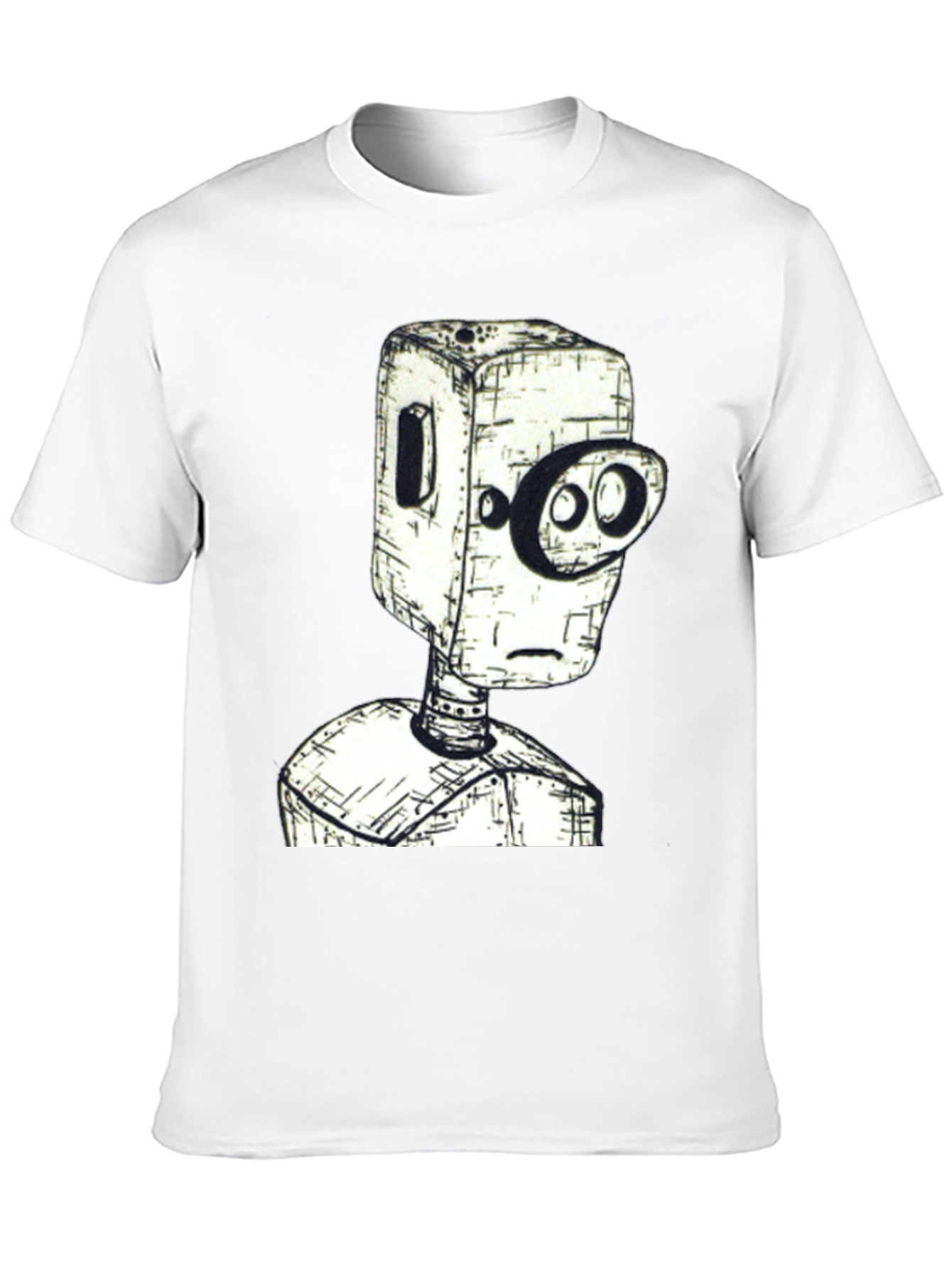 Black Robot Head Graphic Tee - Unique Design, Black Shirt view 10