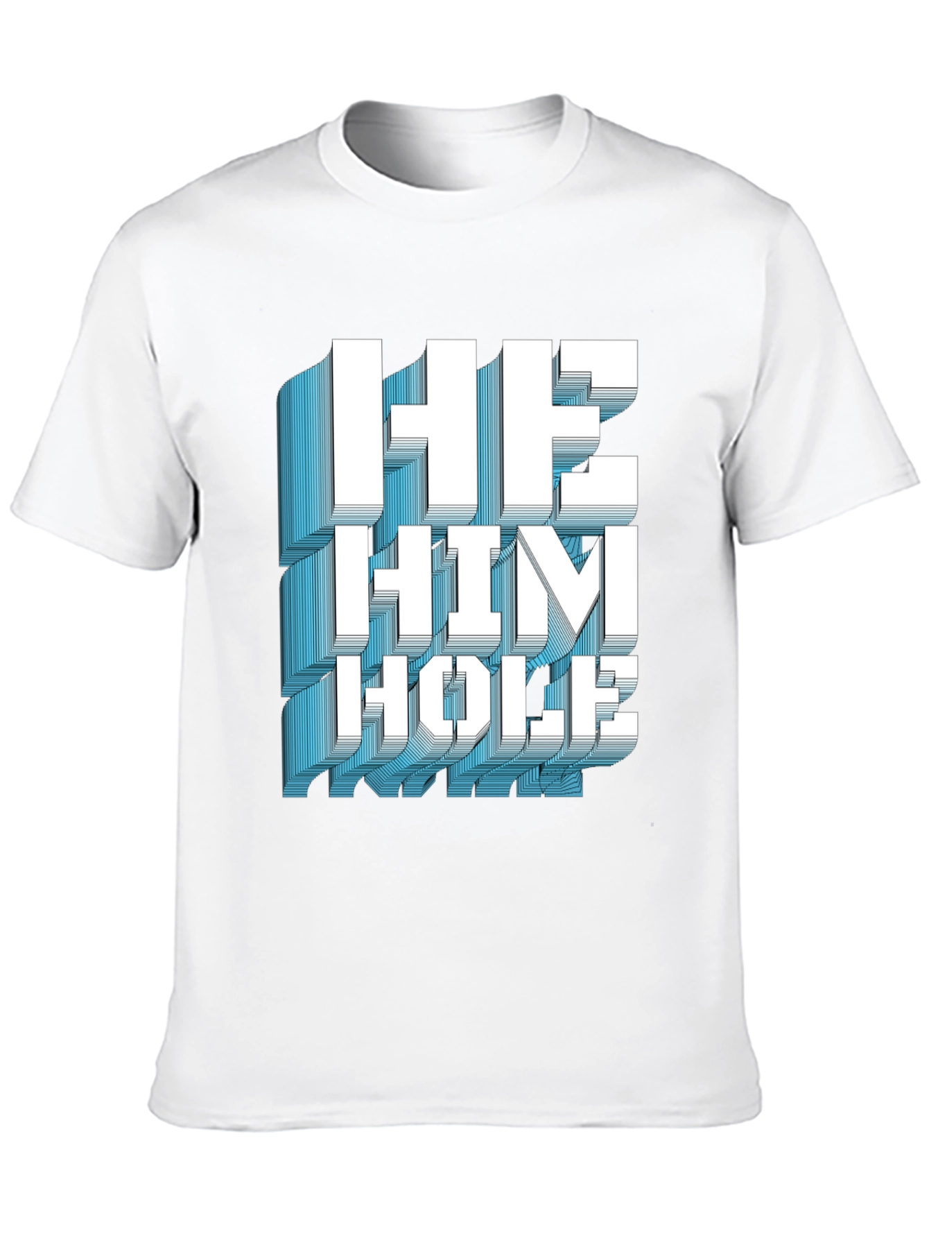 Black He Him Hole Graphic T-Shirt view 10