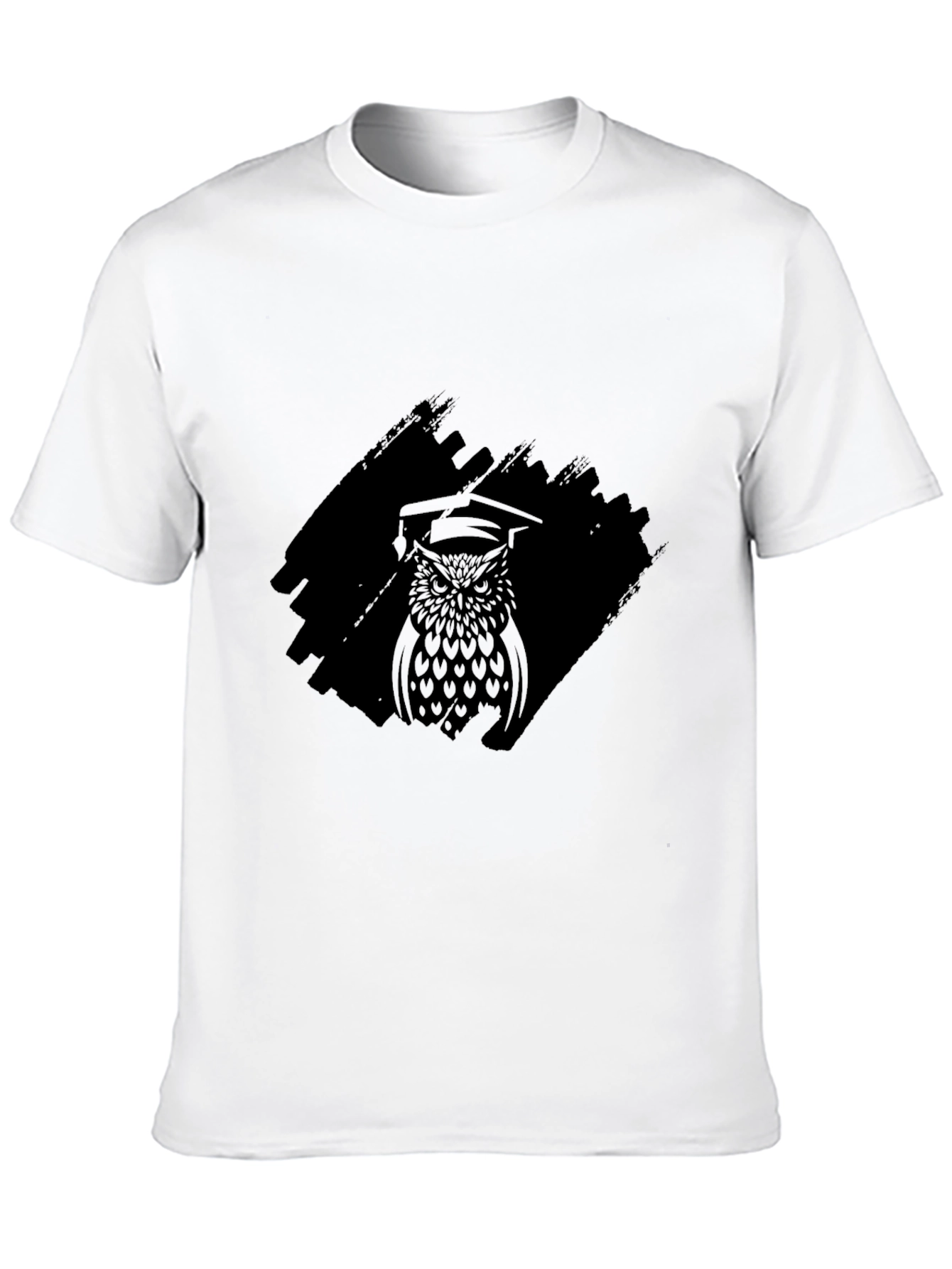 Black Men's Black Owl Graphic Print T-Shirt view 10