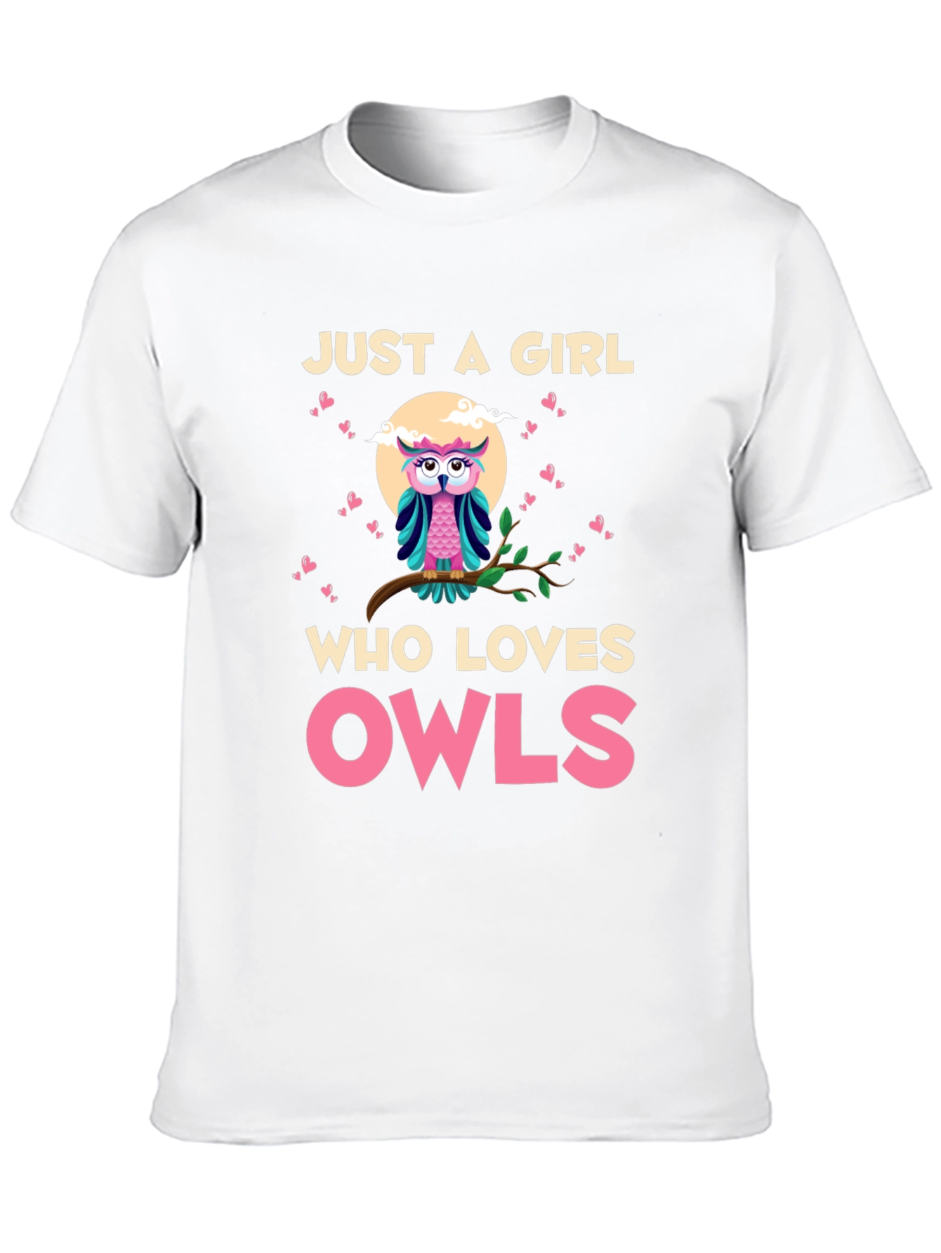 Black Just a Girl Who Loves Owls T-Shirt view 10