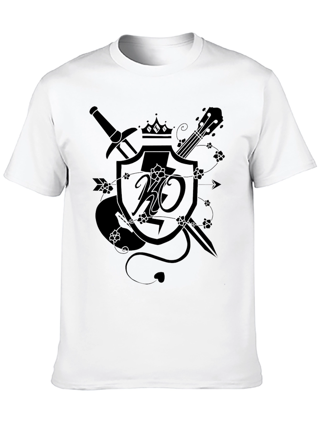 Black Embroidered Crest Graphic T-Shirt - Black view 10