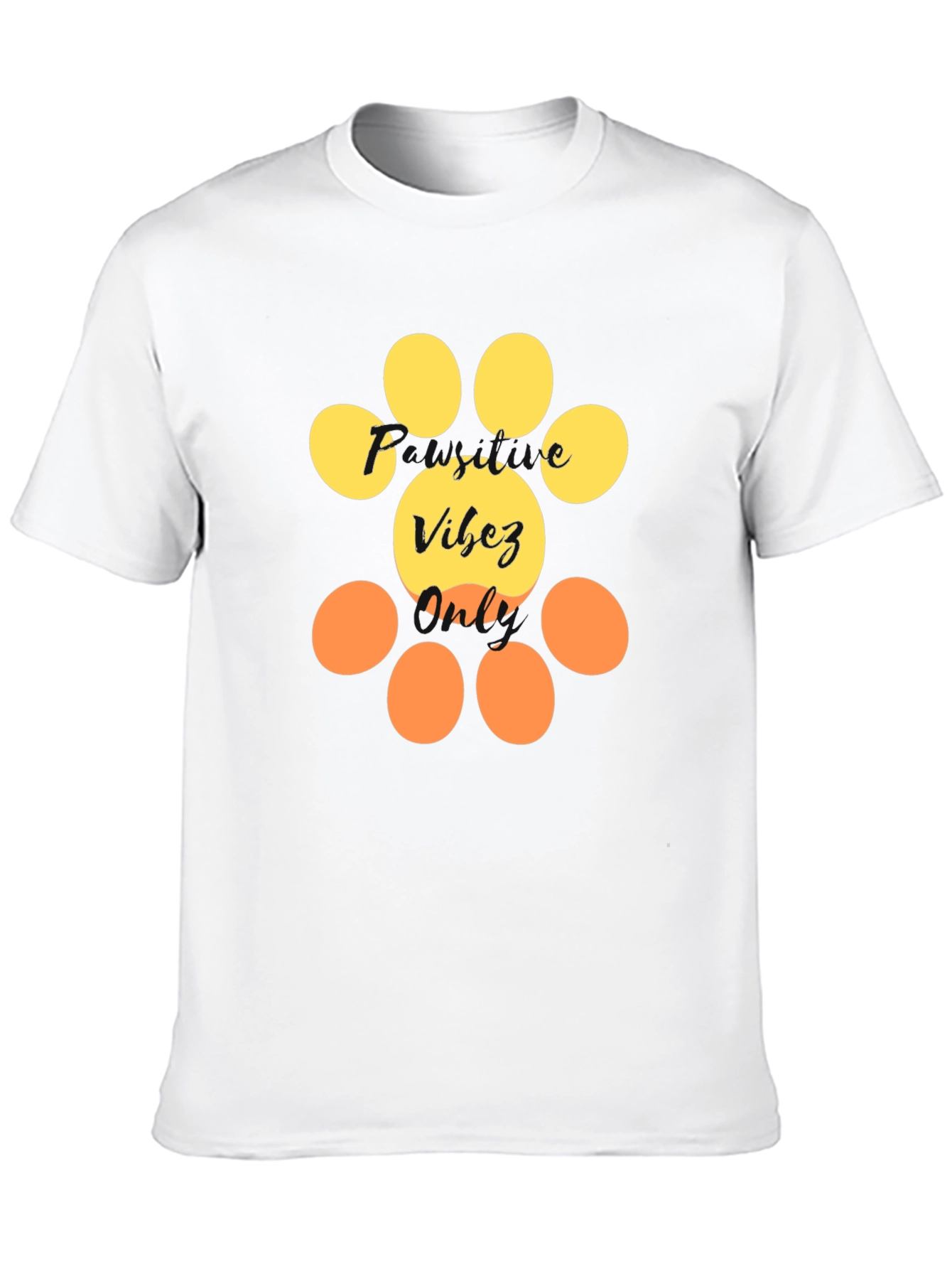 Black Positive Vibez Only Paw Print Tee view 10