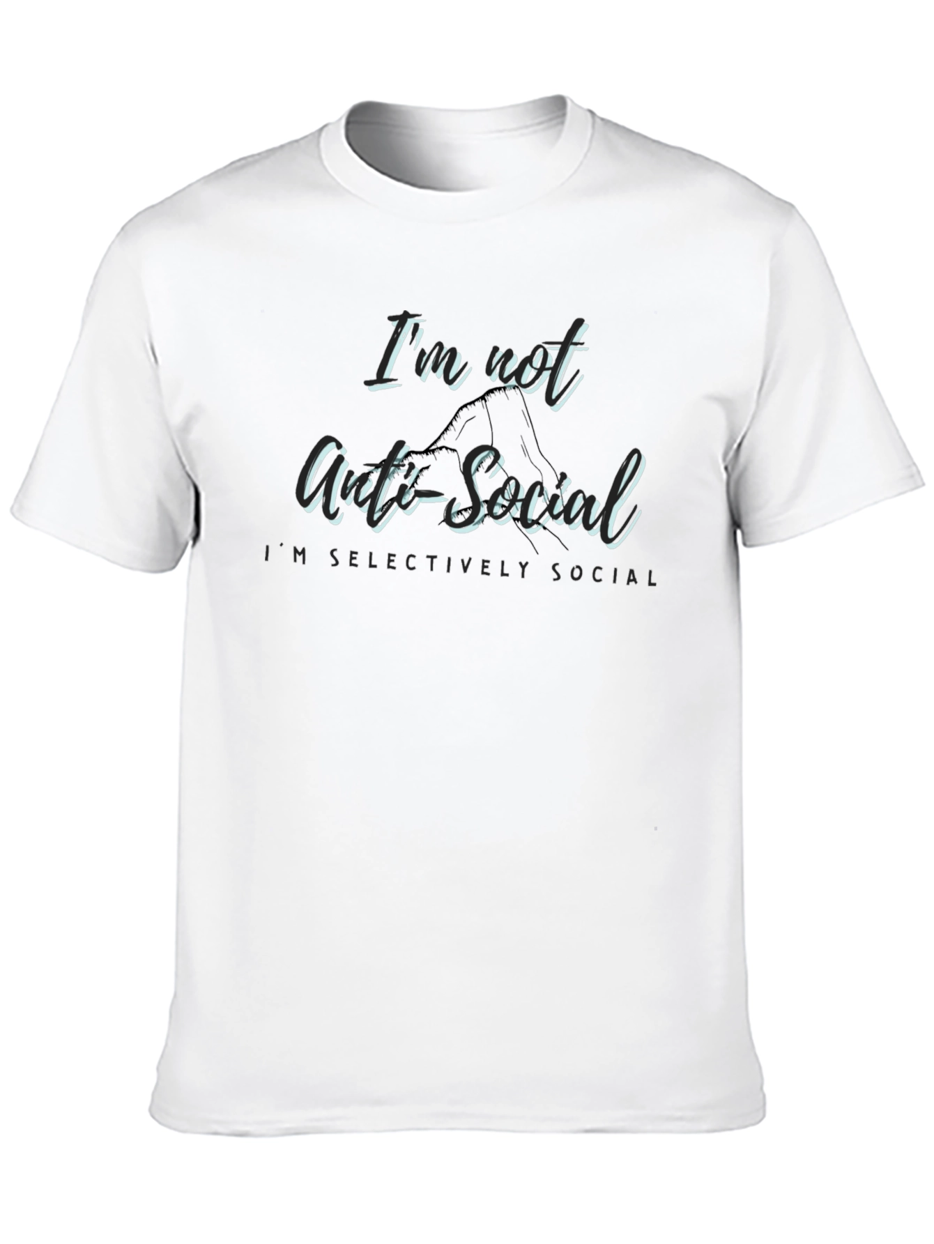 Black I'm Not Anti-Social Graphic T-Shirt view 10