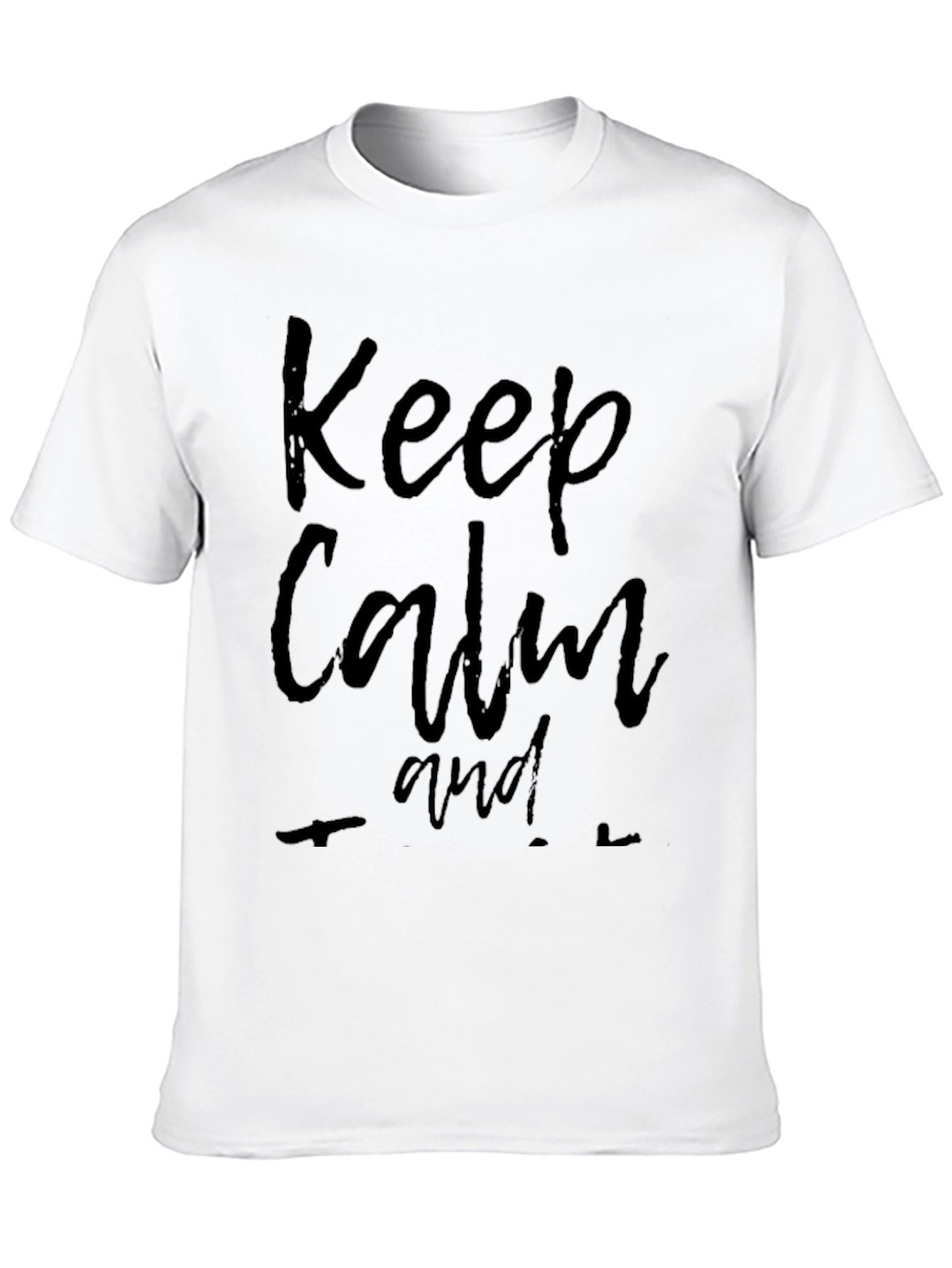 Black Keep Calm Black Graphic T-Shirt view 10