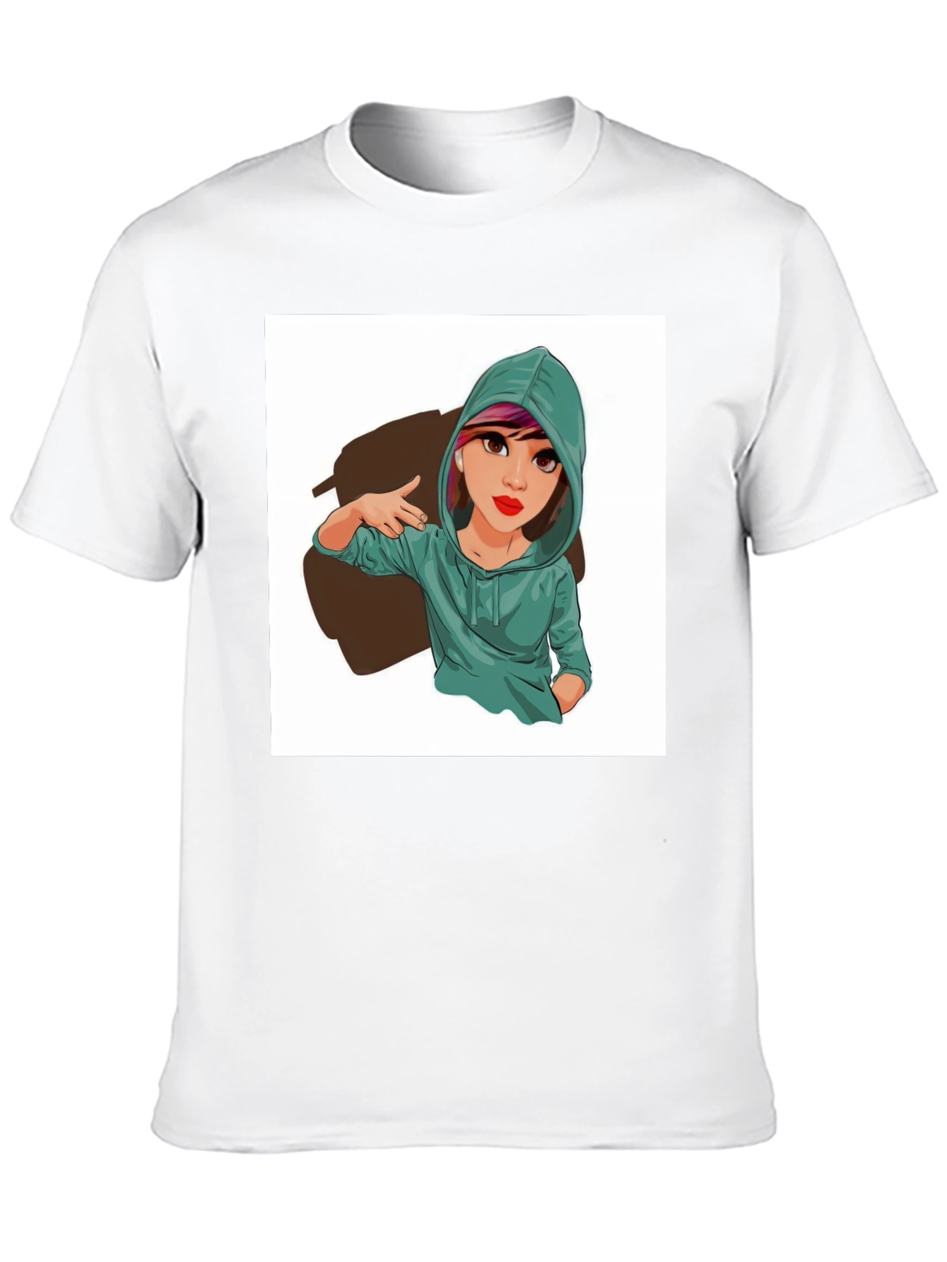 Black Cartoon Girl Graphic Print Tee - Trendy Casual Style view 10