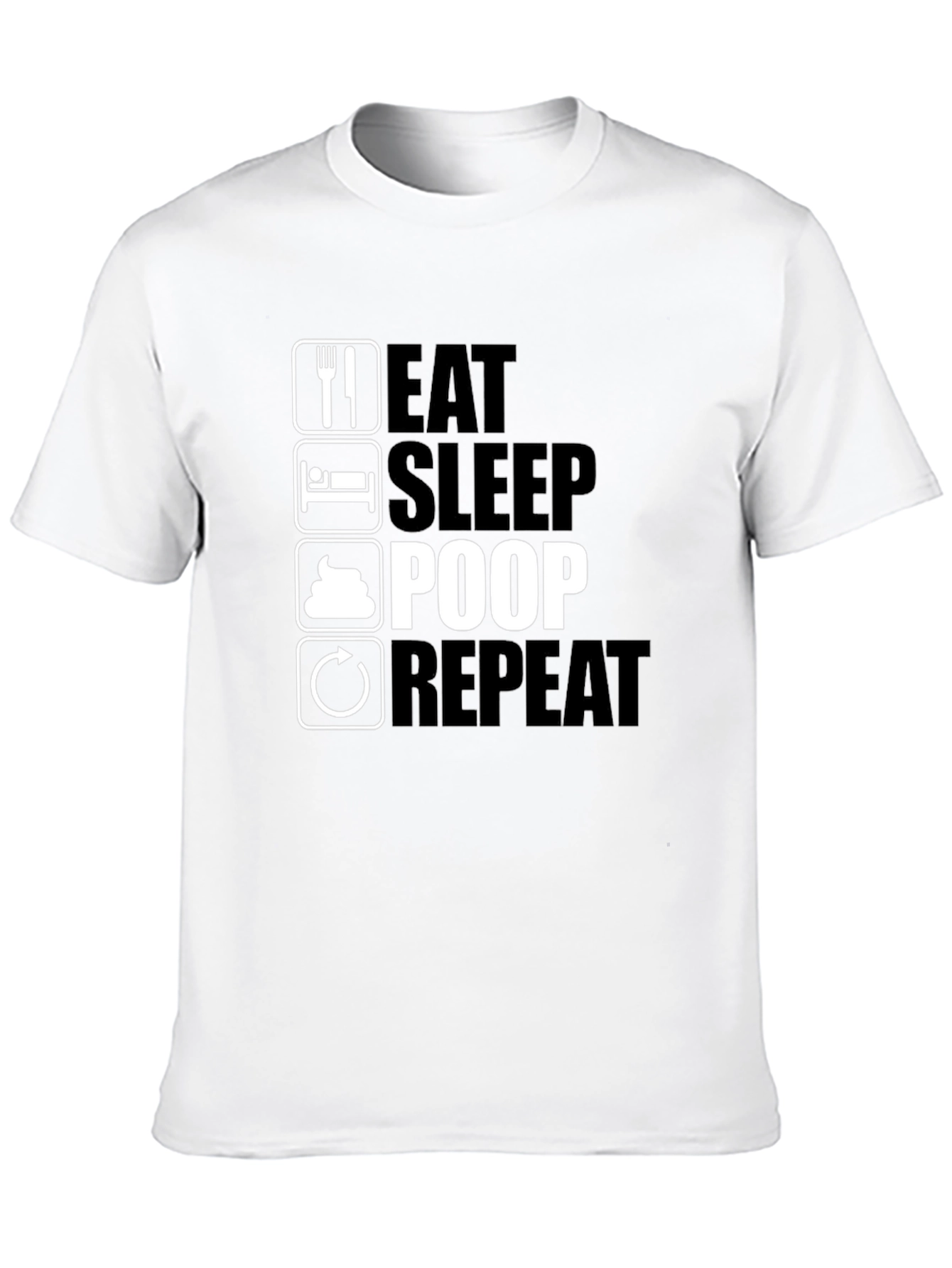 Black Eat Sleep Poop Repeat Black T-Shirt view 10