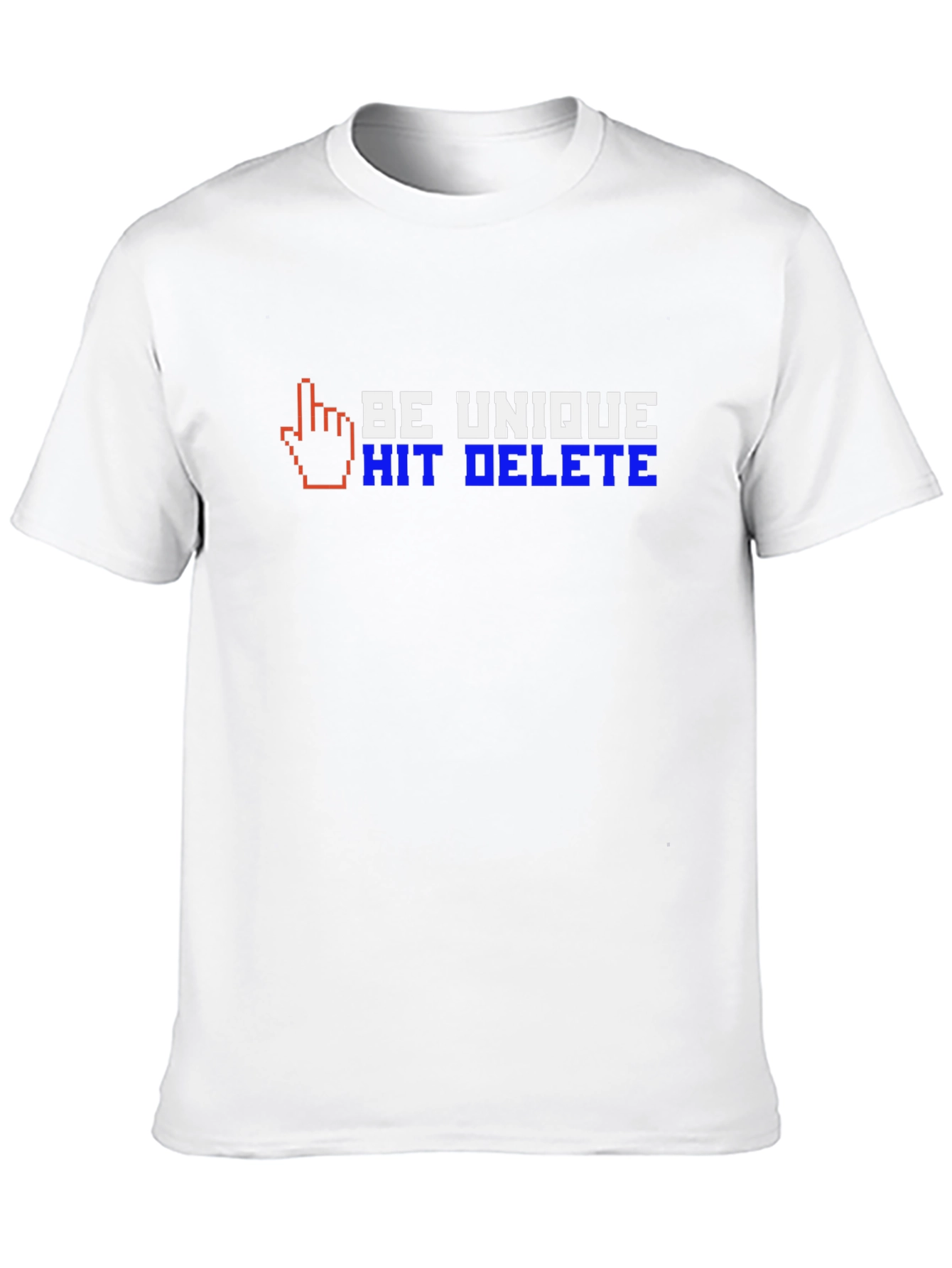 Black Be Unique T-Shirt - Hit Delete Funny Pixel Graphic Tee view 10