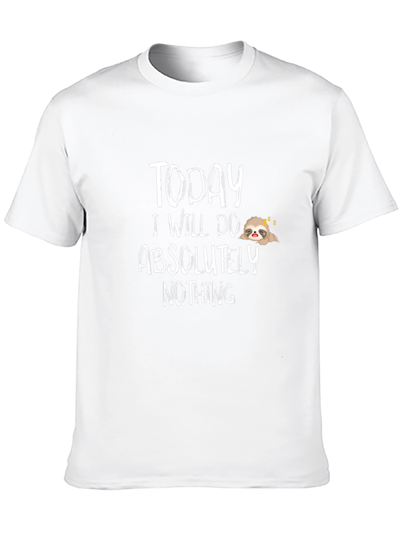Black Funny Sloth 'Today I Will Do Nothing' Black T-Shirt view 10