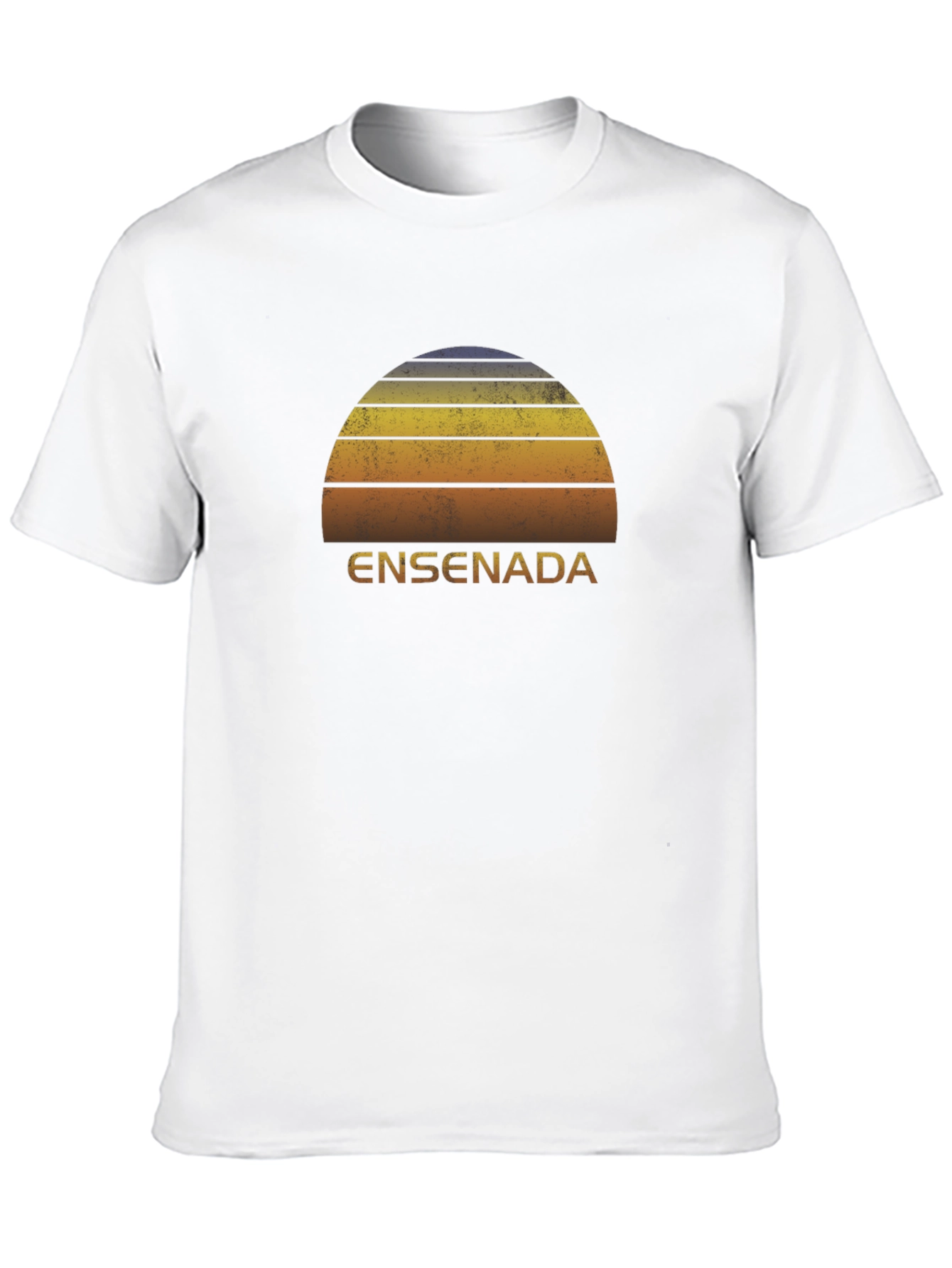 Black Ensenada Retro Sunset Graphic T-Shirt view 10