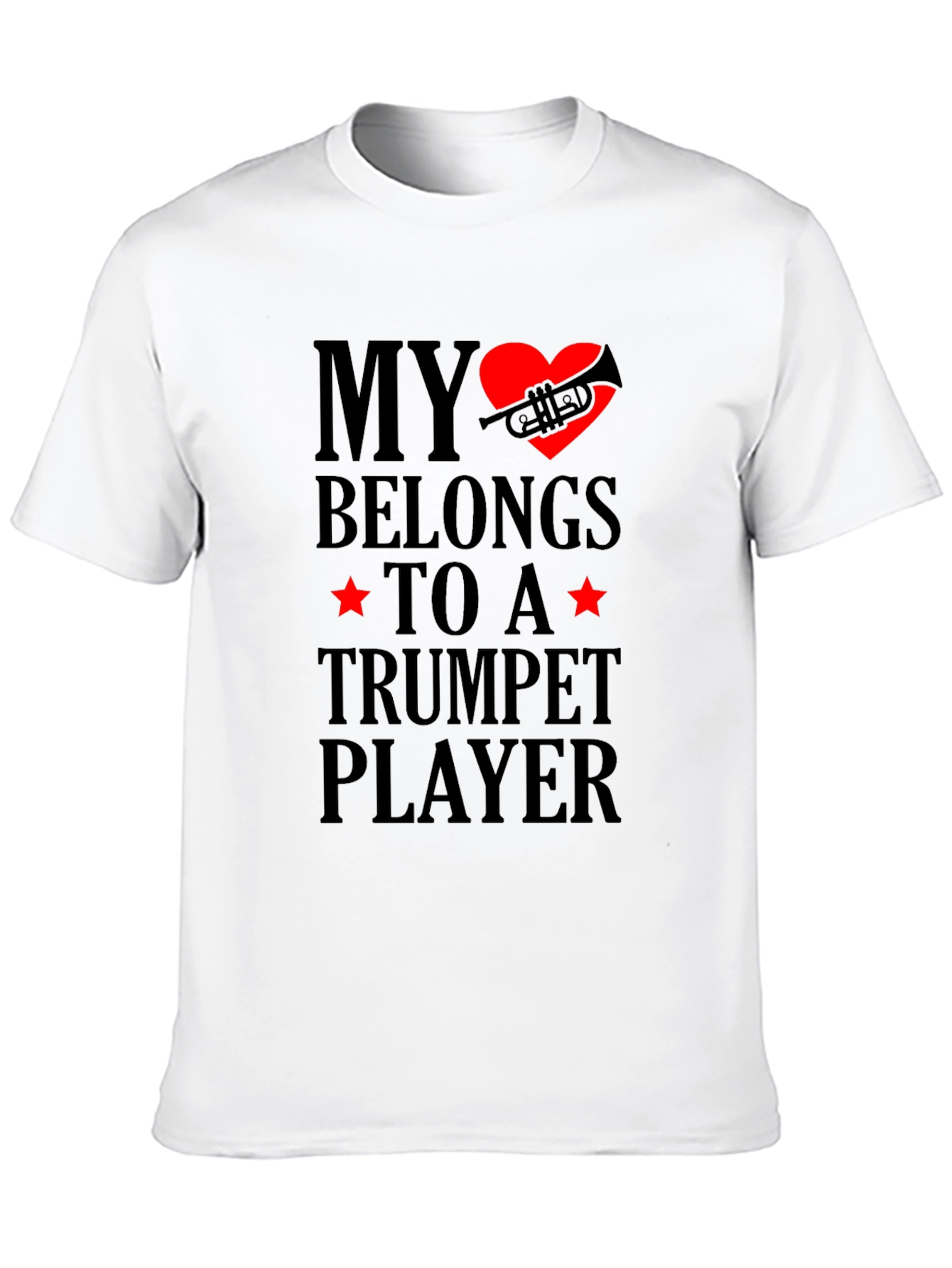 Black My Heart Belongs to a Trumpet Player T-Shirt view 10