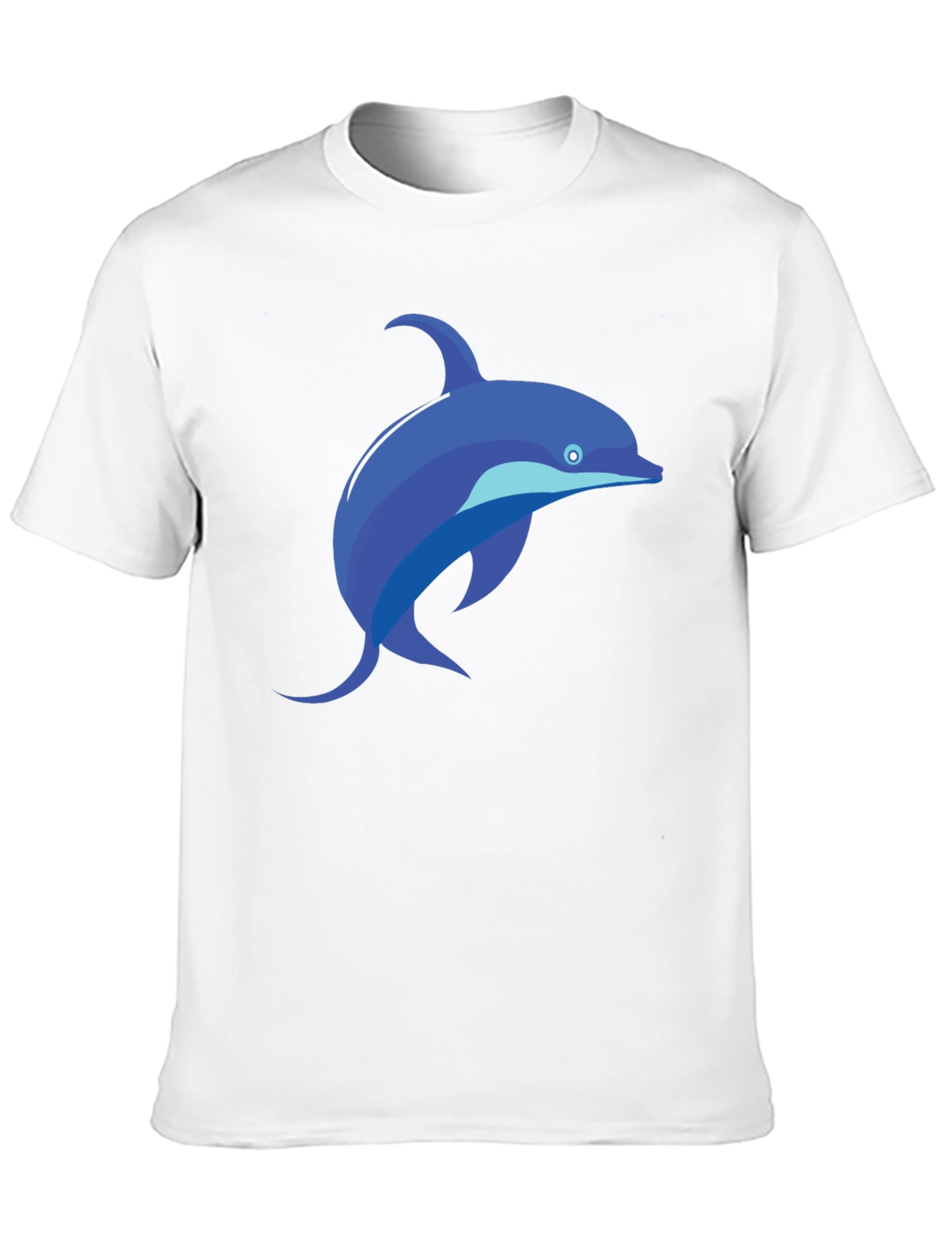 Black Black T-Shirt with Blue Dolphin Graphic Tee view 10