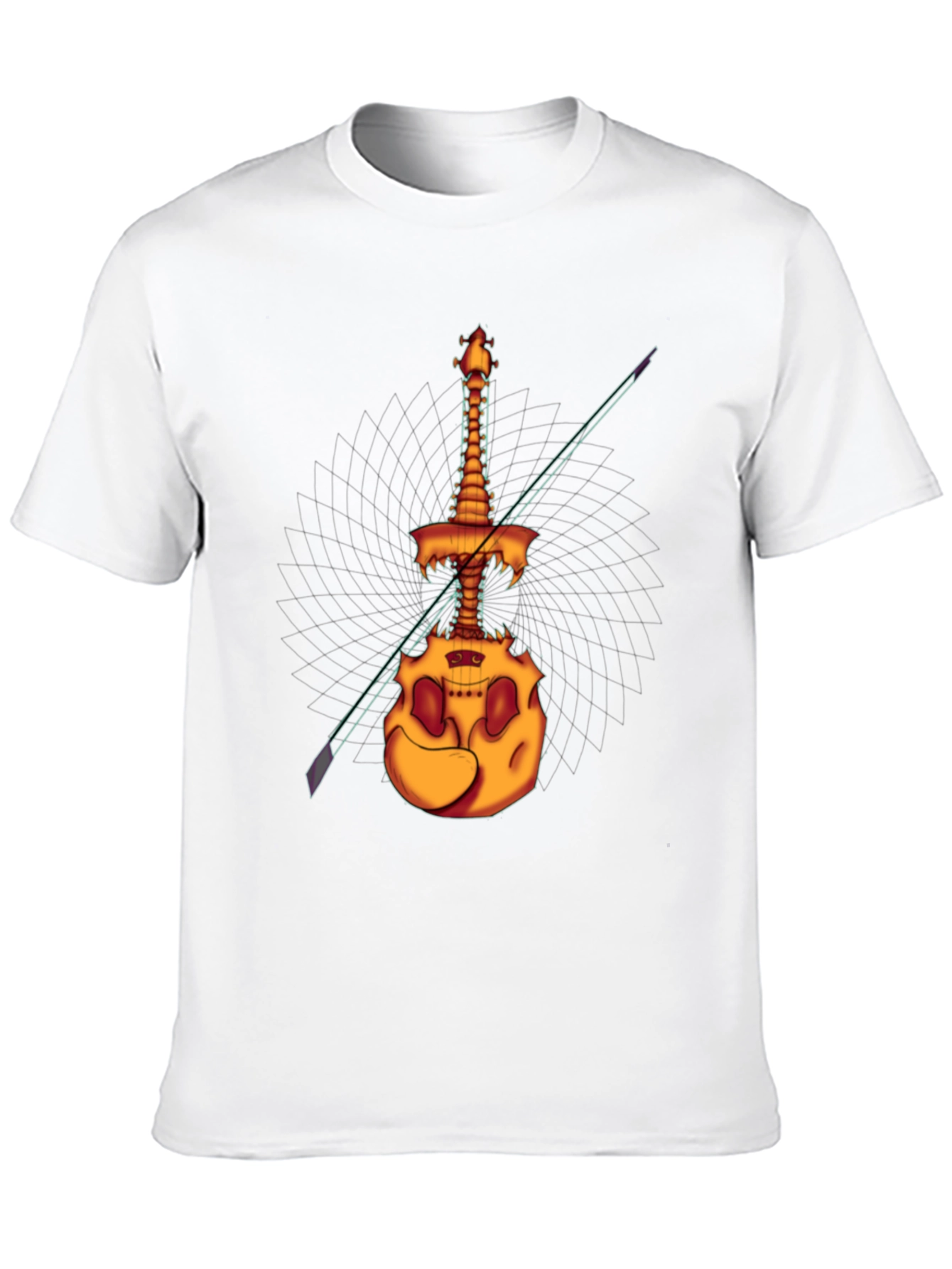 Black Spooky Skeleton Violin T-Shirt - Unique Halloween Design view 10