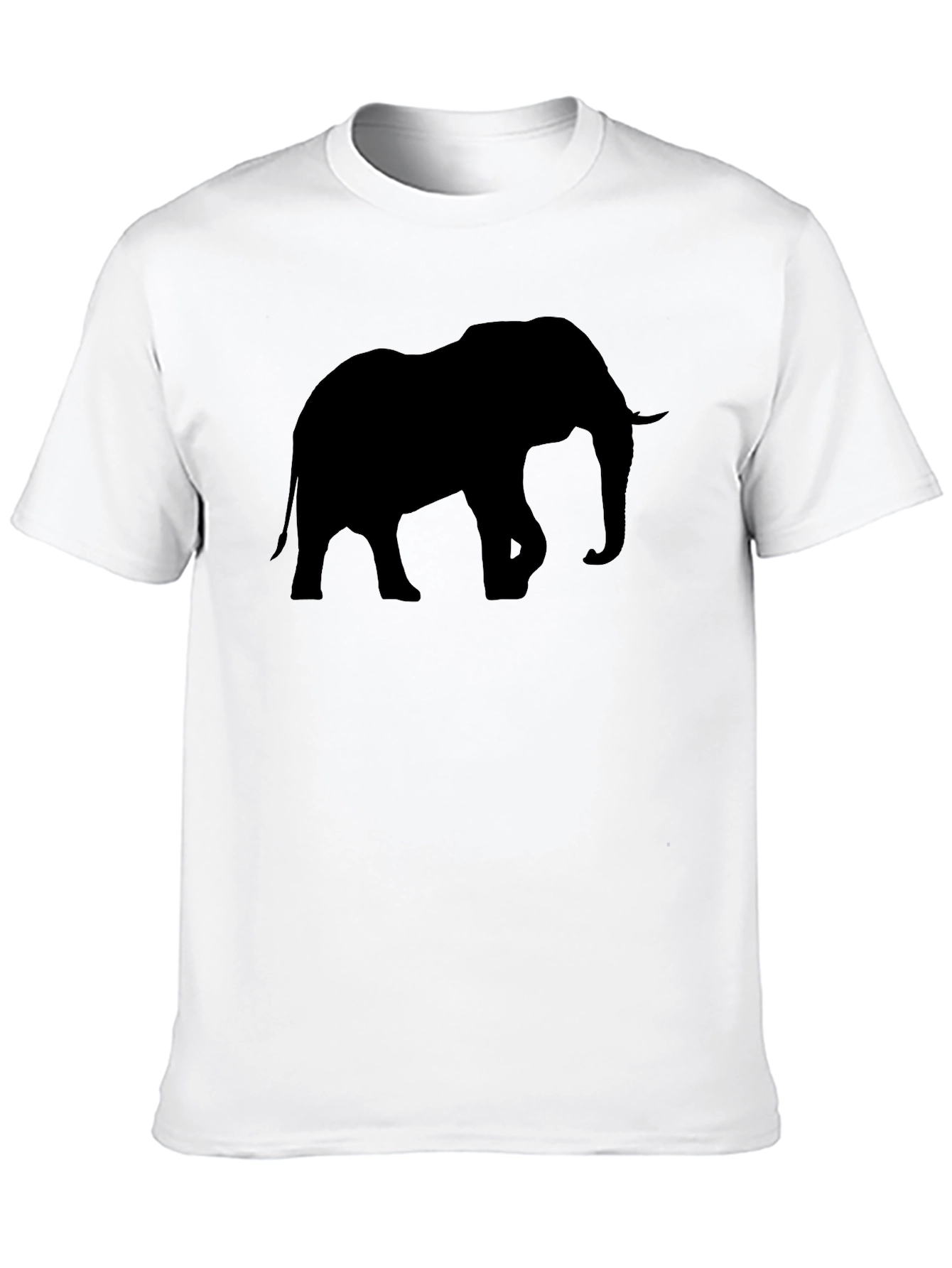 Black Elephant Silhouette Black T-Shirt view 10