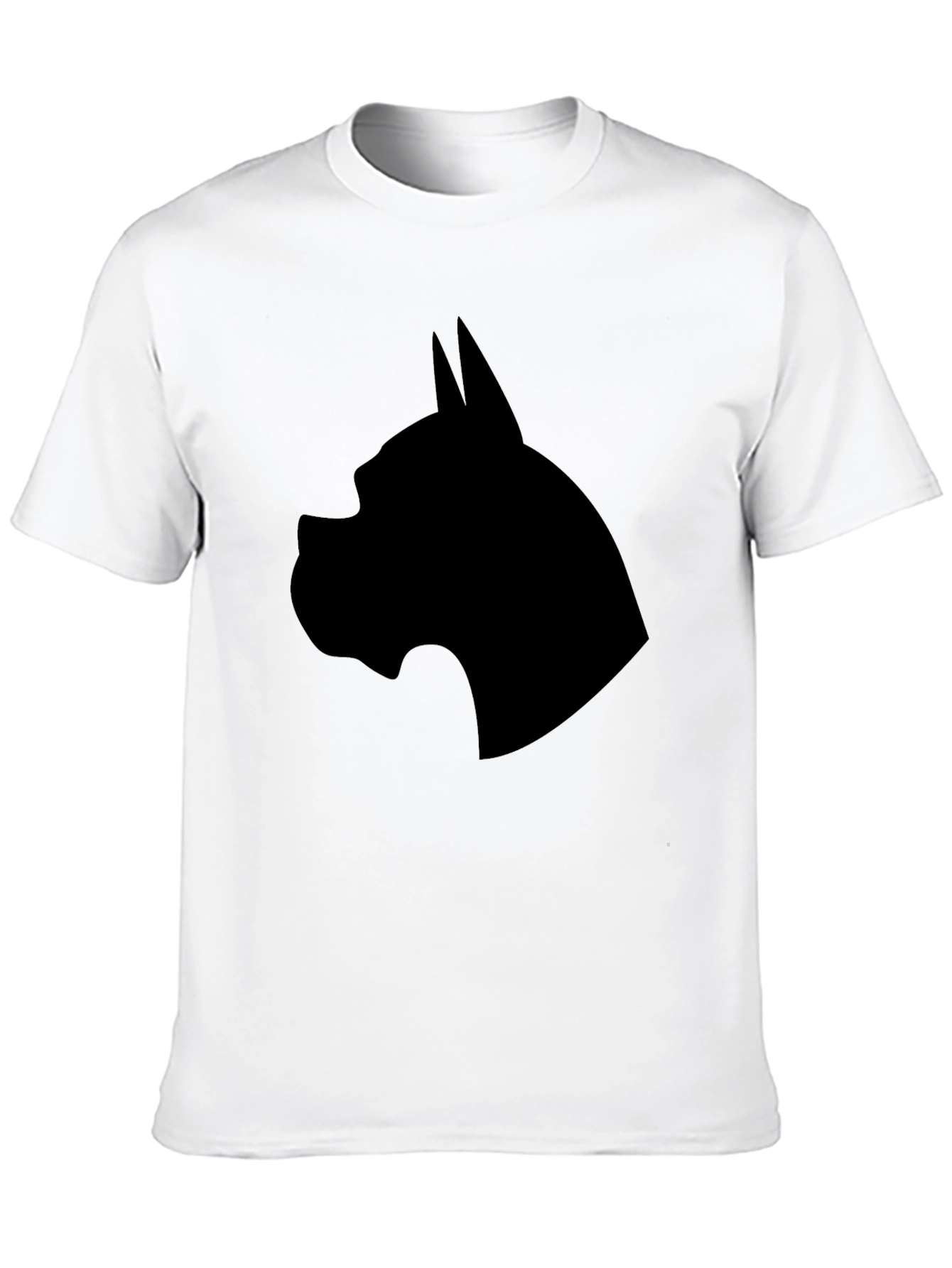 Black Men's Black Dog Breed Silhouette Graphic T-Shirt view 10