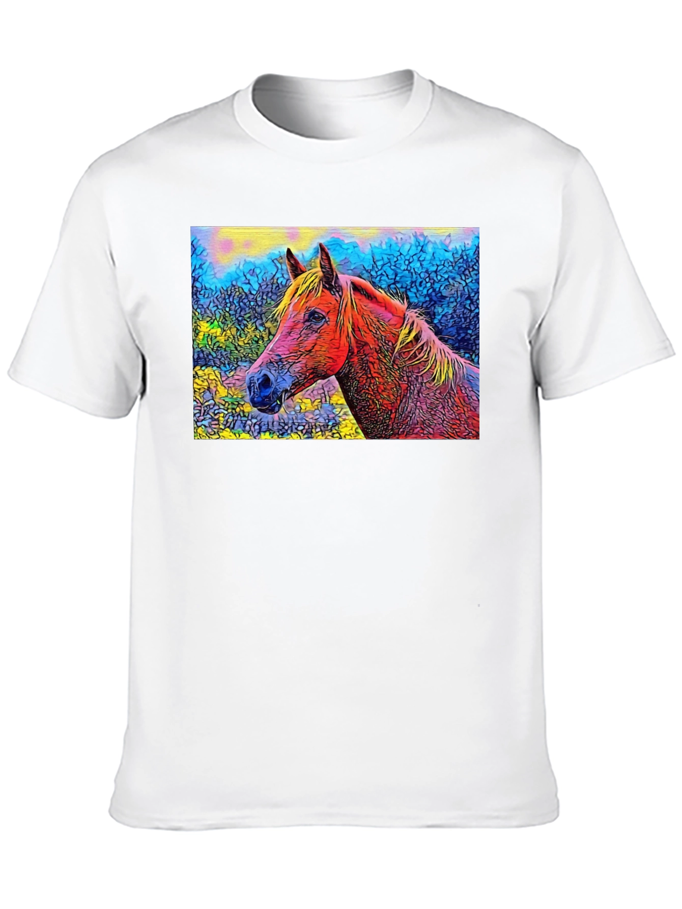 Black Horse Art T-Shirt - Unique Graphic Tee view 10