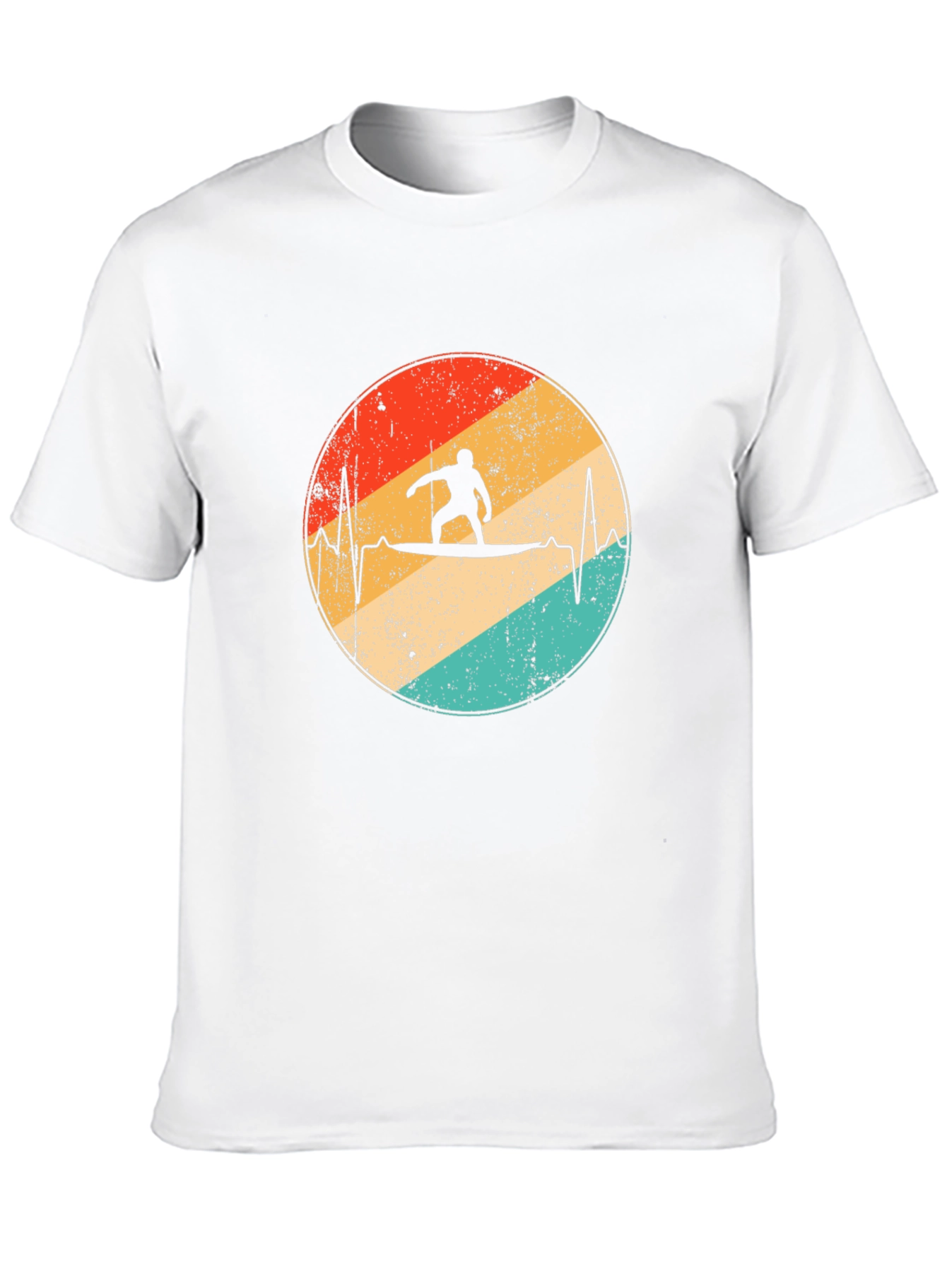 Black Retro Surfer Heartbeat Graphic Tee view 10