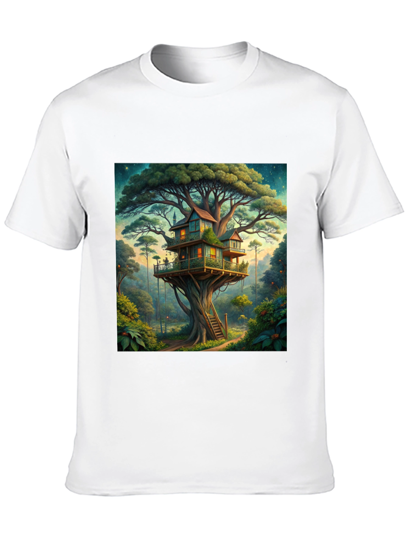 Black Treehouse Graphic Tee - Nature Lover's T-Shirt view 10