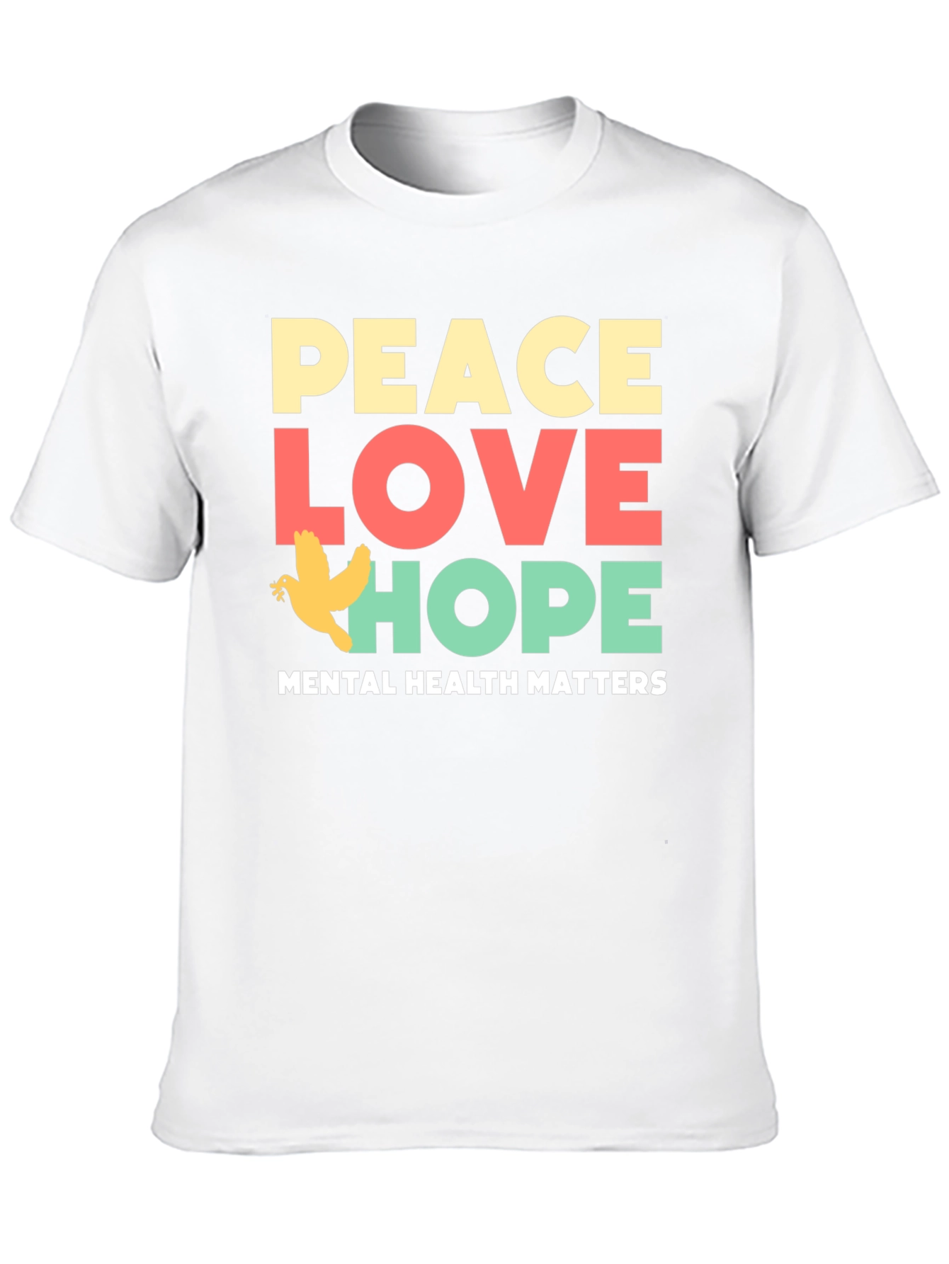 Black Peace Love Hope T-Shirt Mental Health Awareness Tee view 10