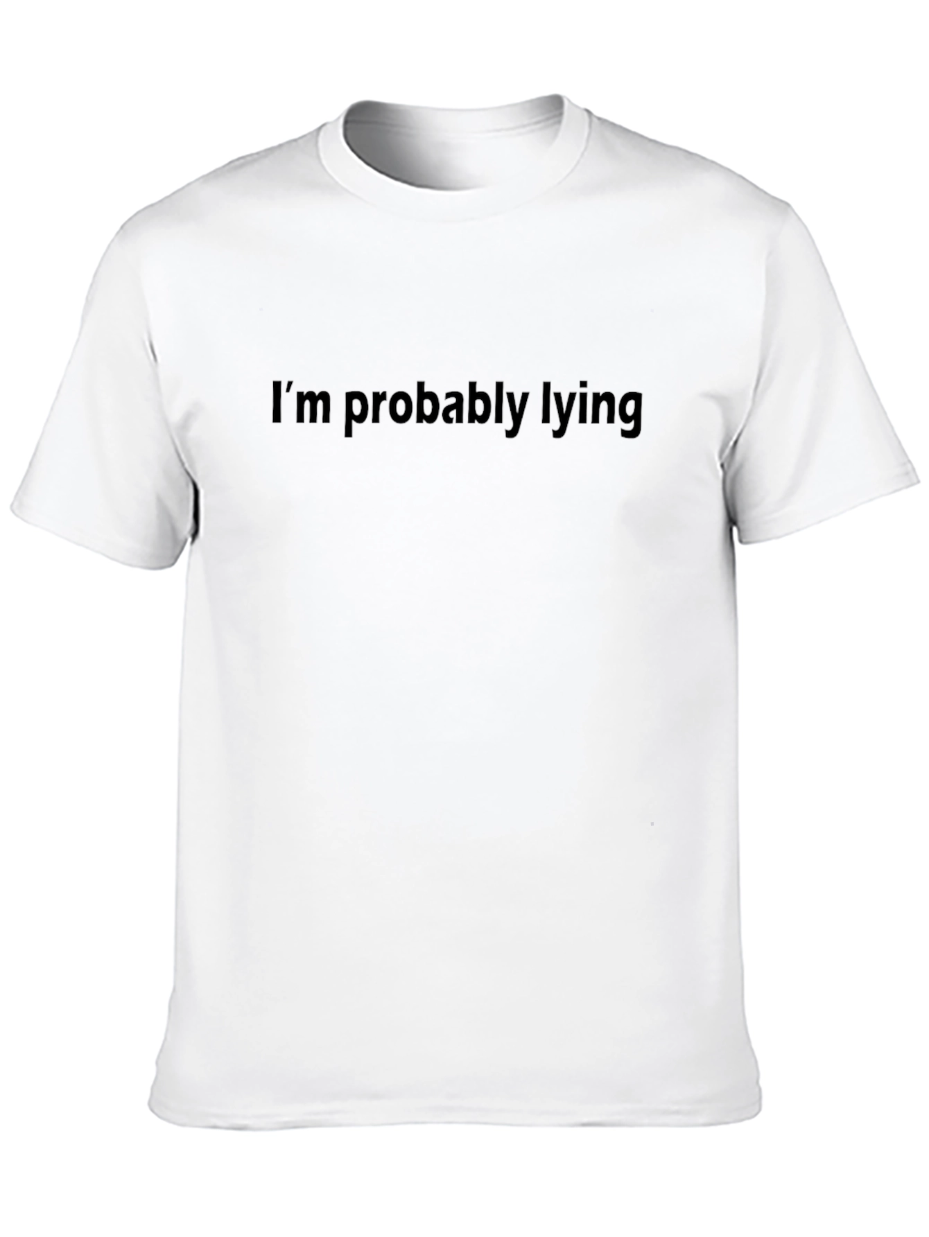Black I'm Probably Lying Crew Neck Tee - Soft Cotton Casual Wear view 10