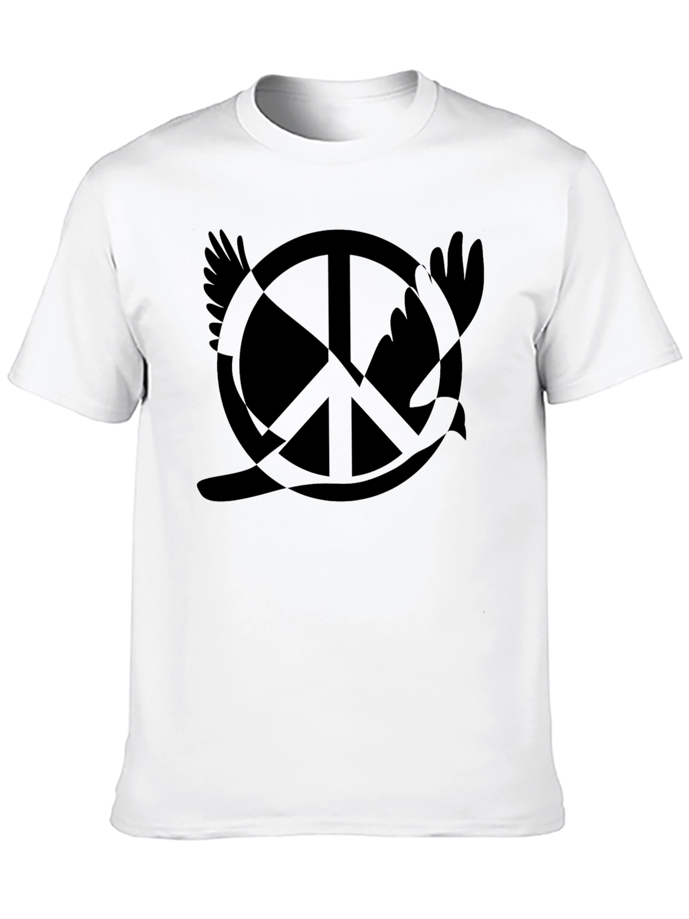 Black Peace Dove T-Shirt - Black Graphic Tee view 10