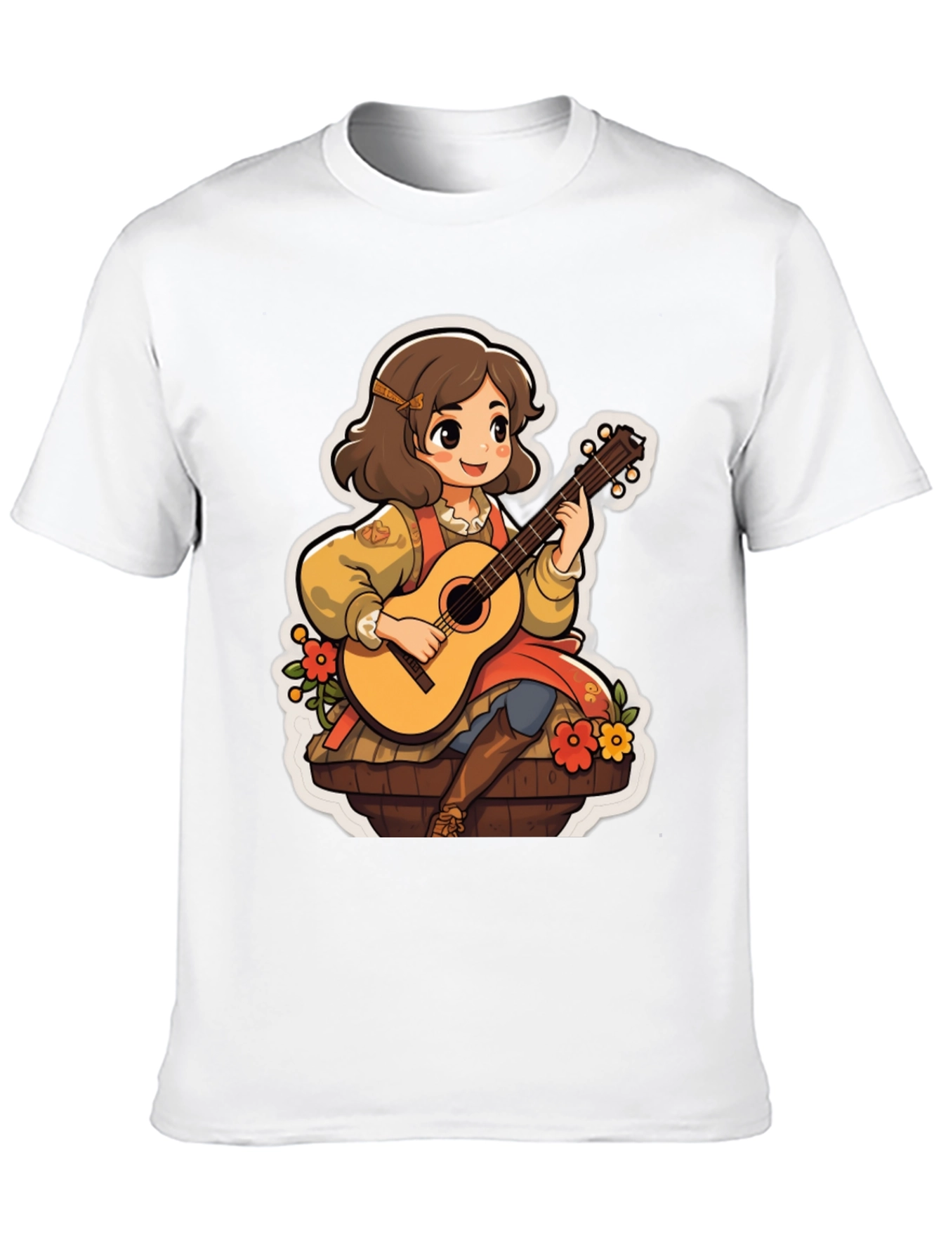 Black Guitar Girl T-Shirt - Musical Style view 10
