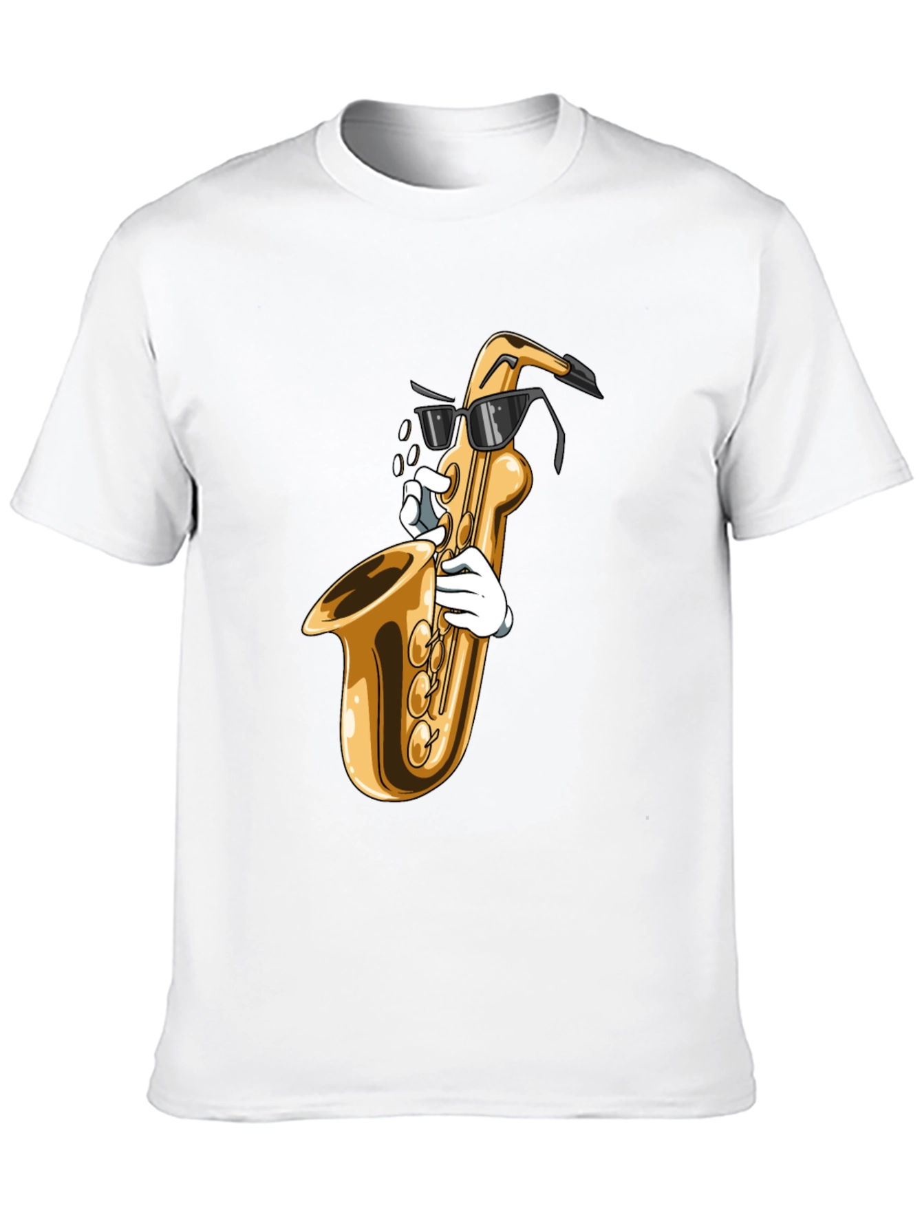 Black Cool Saxophone Graphic Tee - Music Lover Shirt view 10