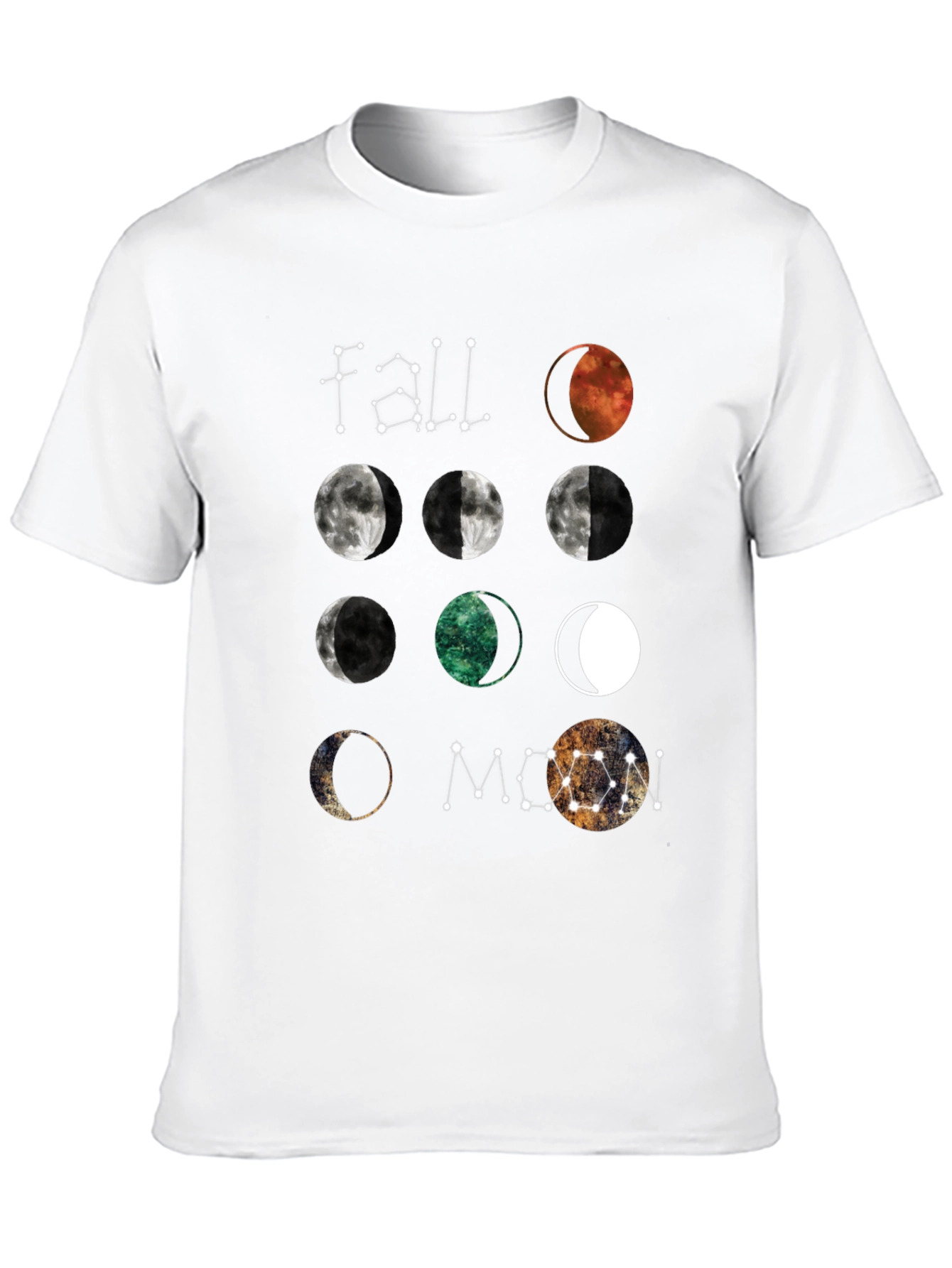 Black Moon Phases Graphic T-Shirt - Celestial Design view 10